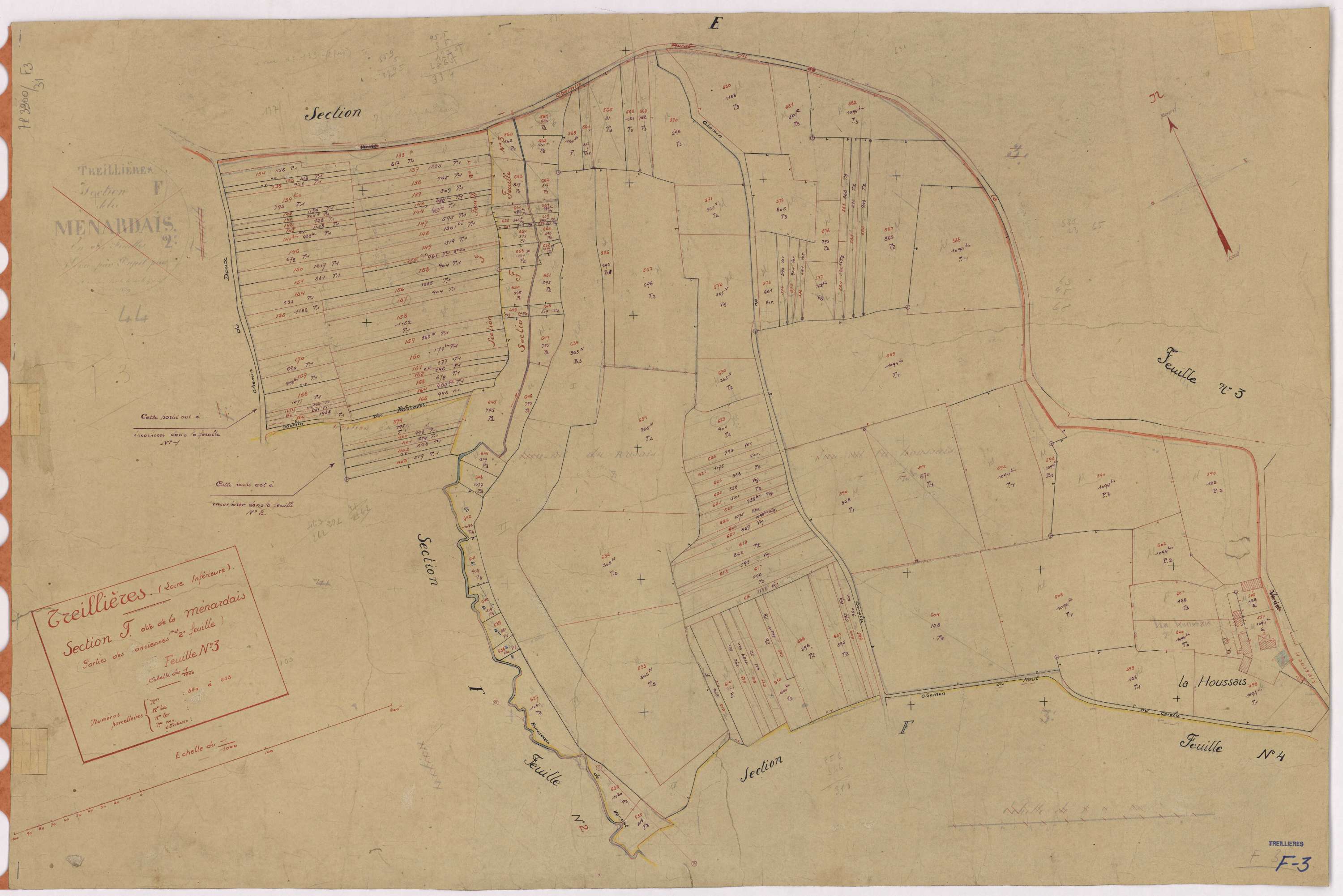 Treillières - Section F3 Ménardais (section de La) ; 560-663