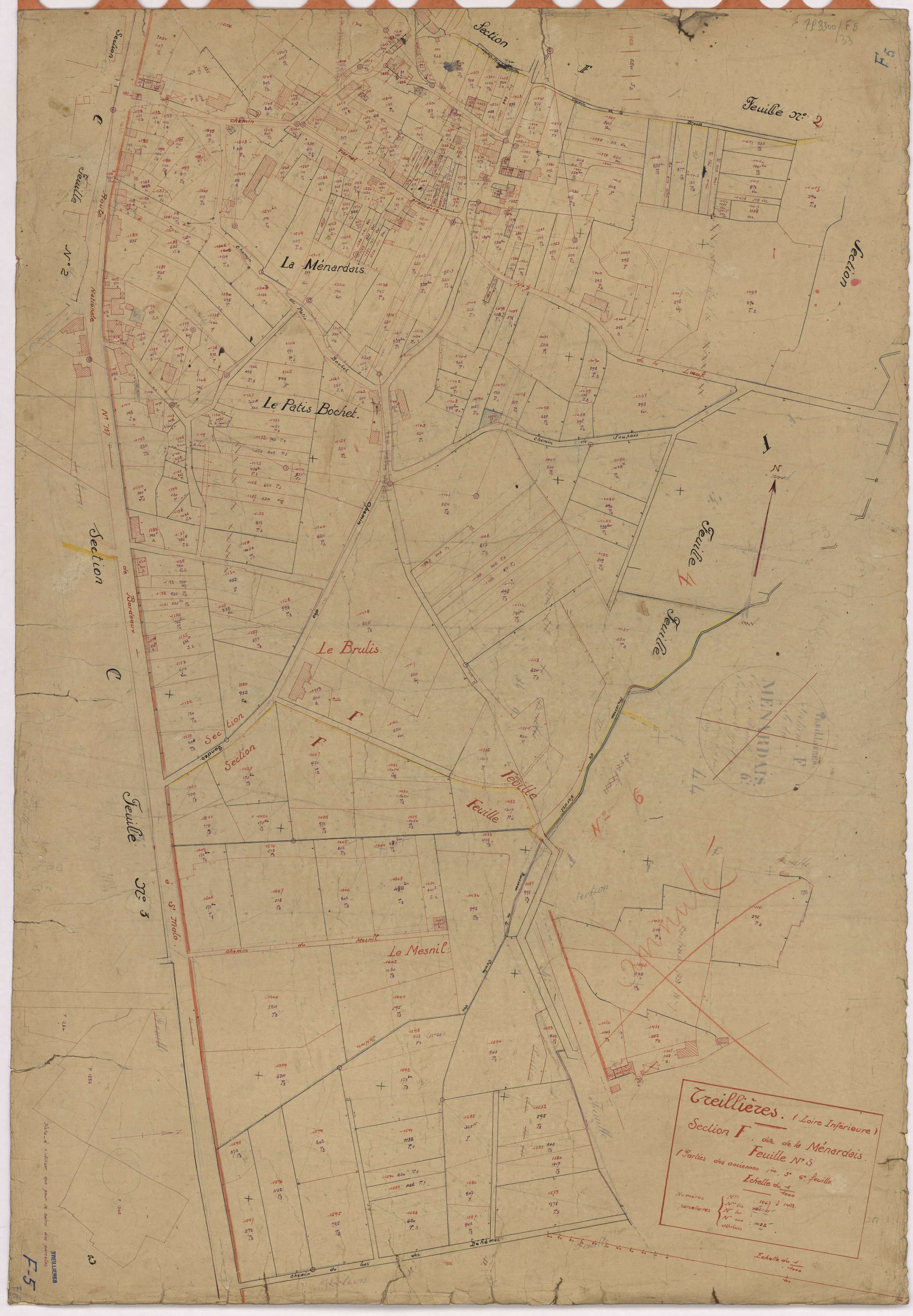 Treillières - Section F5 Ménardais (section de La) ; 1067-1423