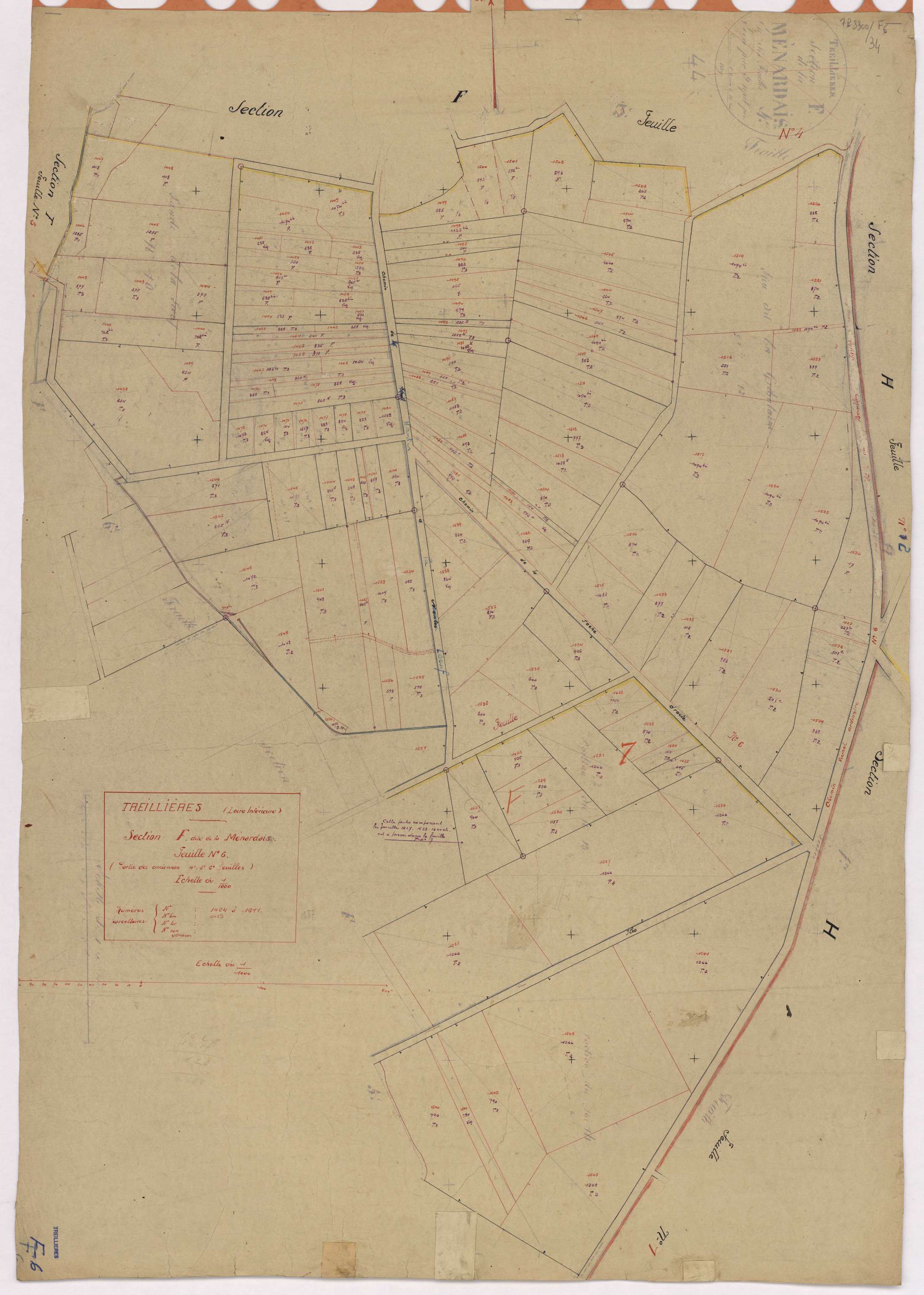 Treillières - Section F6 Ménardais (section de La) ; 1424-1611