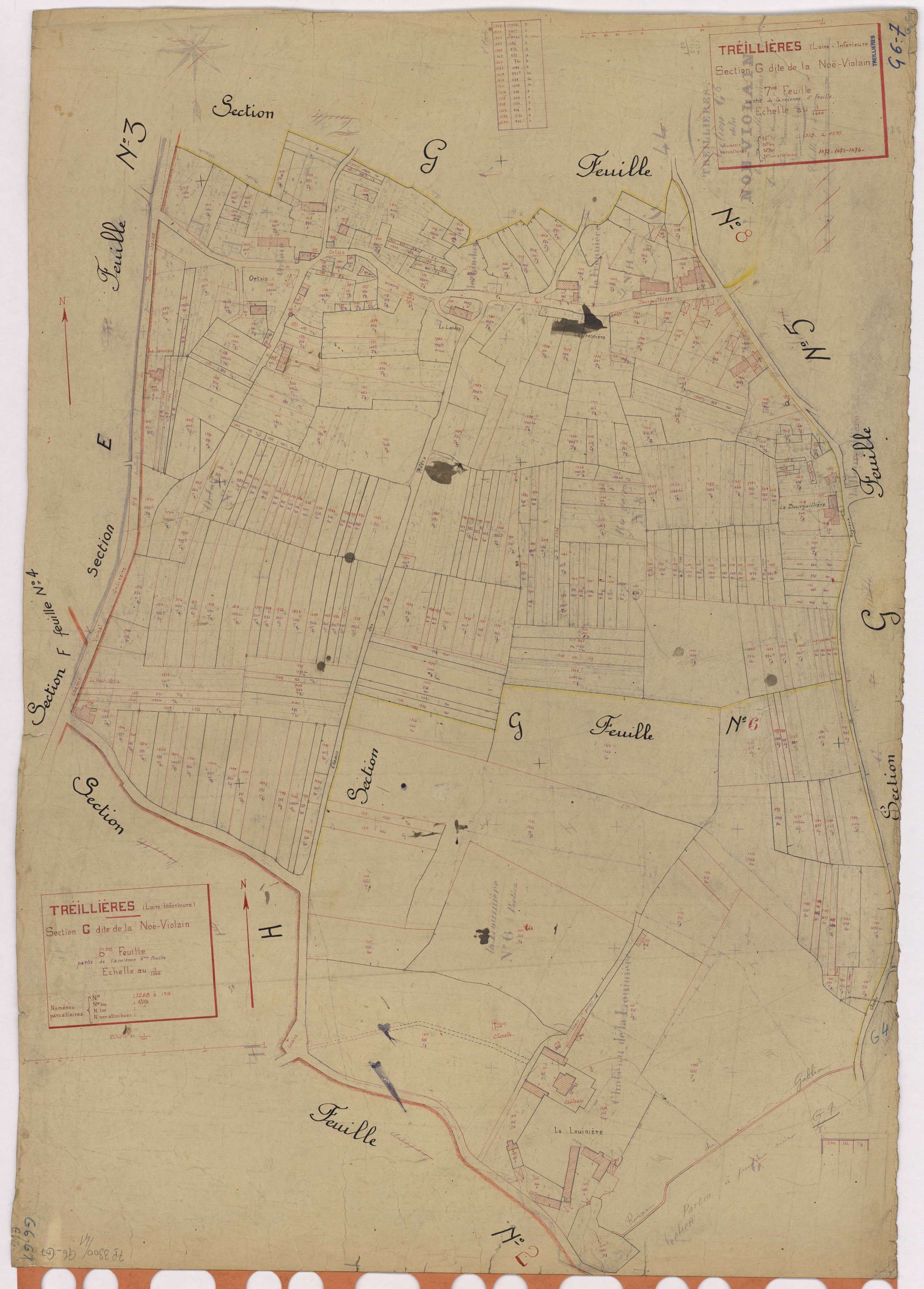 Treillières - Section G6 G7 Noë Violain (section de La) ; 1268-1318 ; 1319-1597