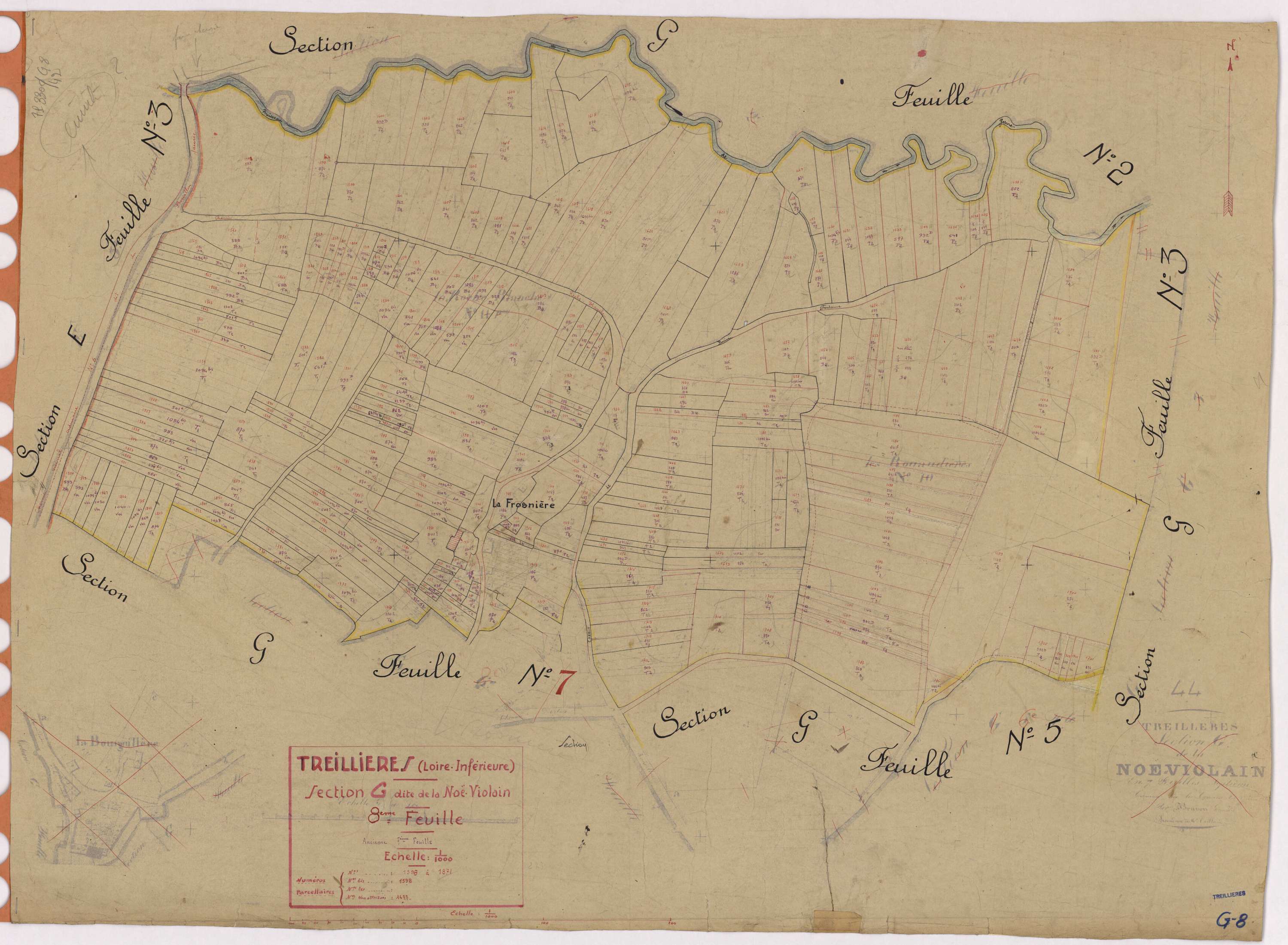 Treillières - Section G8 Noë Violain (section de La) ; 1598-1871