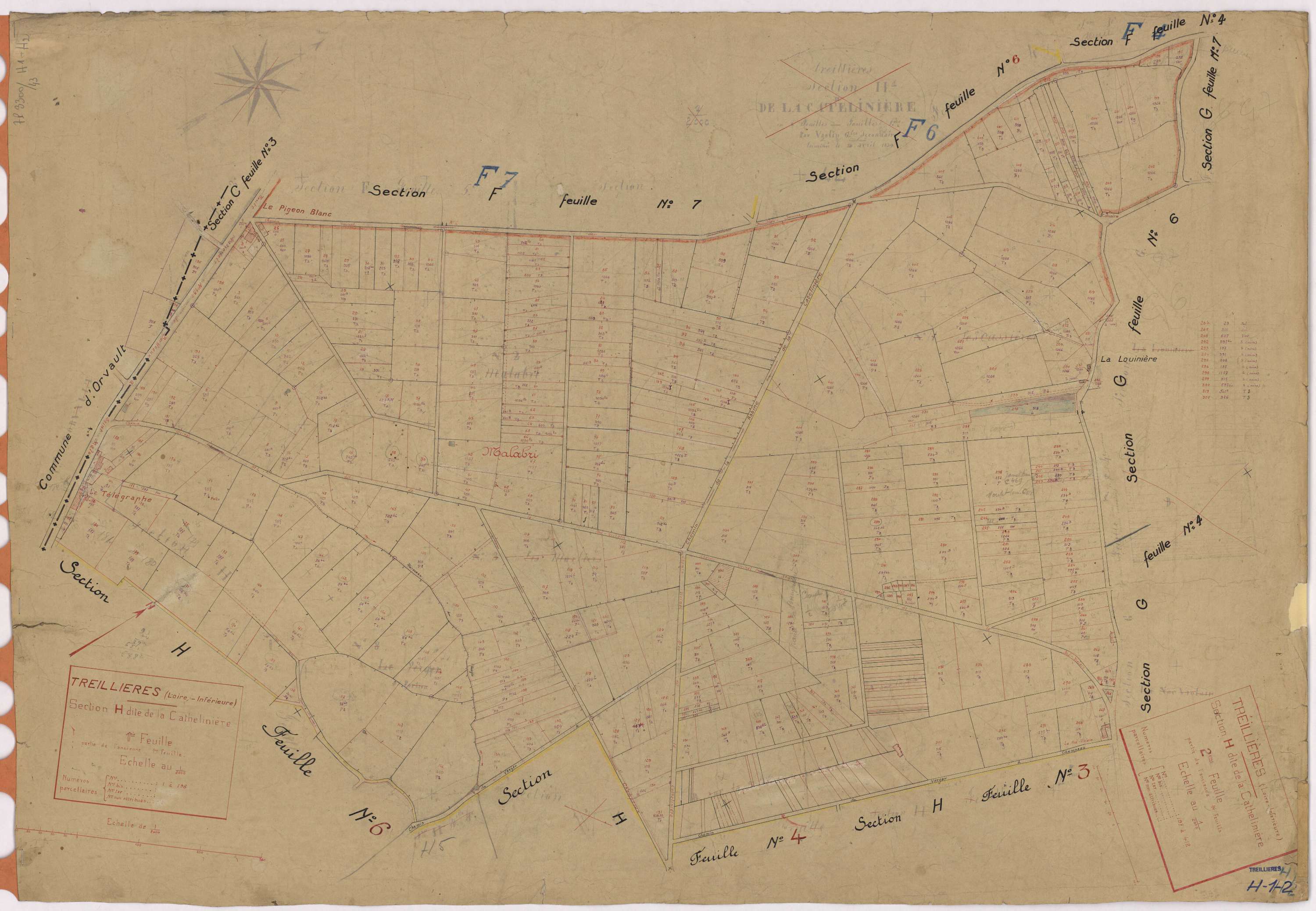 Treillières - Section H1 H2 Cathelinière (section de La) ; 1-196 ; 197-412