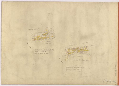 La Turballe - Section T1 T2 (développement) 1-495 ; 496-1426 ; développement du village de Trescallan