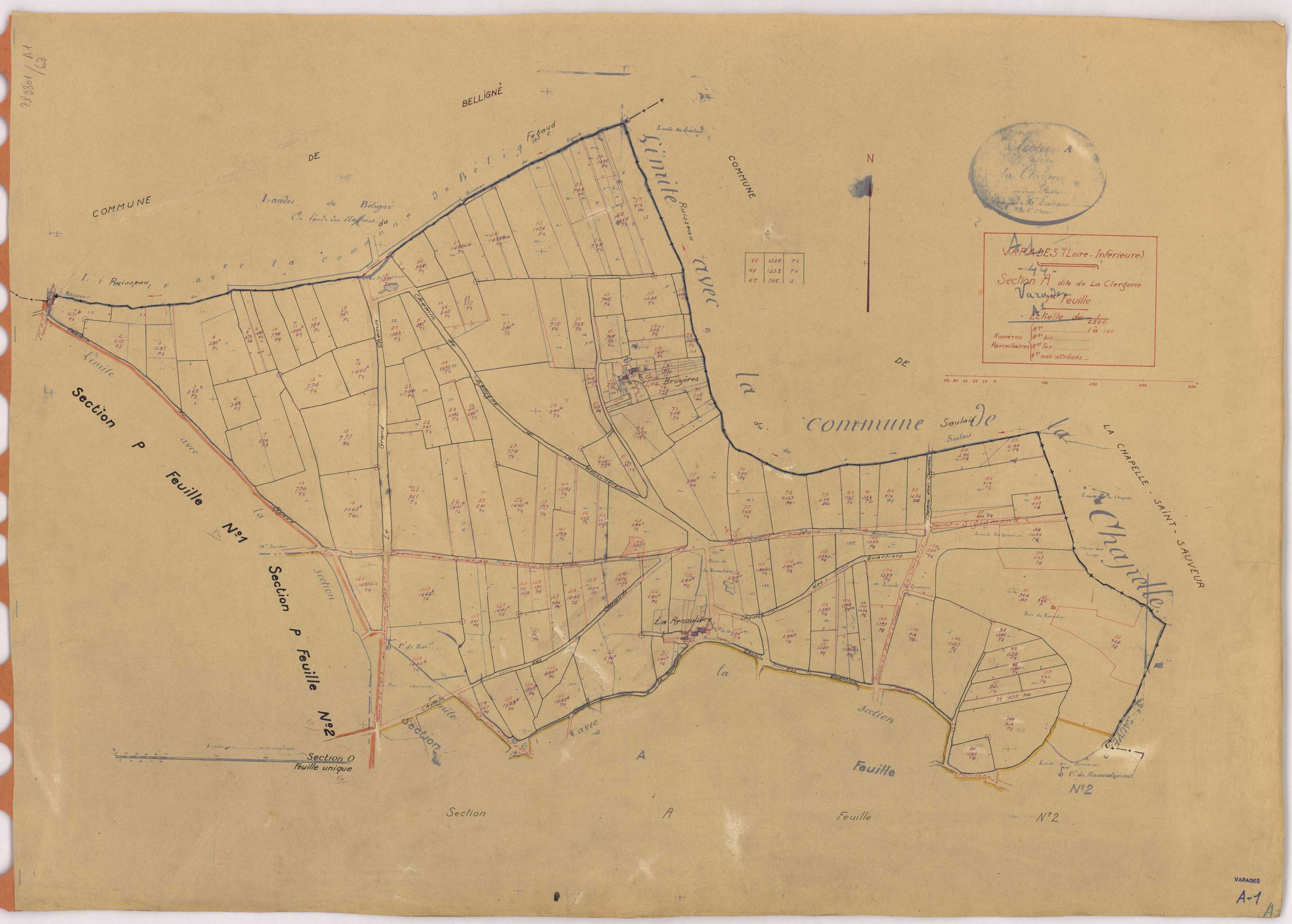 Varades - Section A1 Clergerie (section de La) ; 1-140