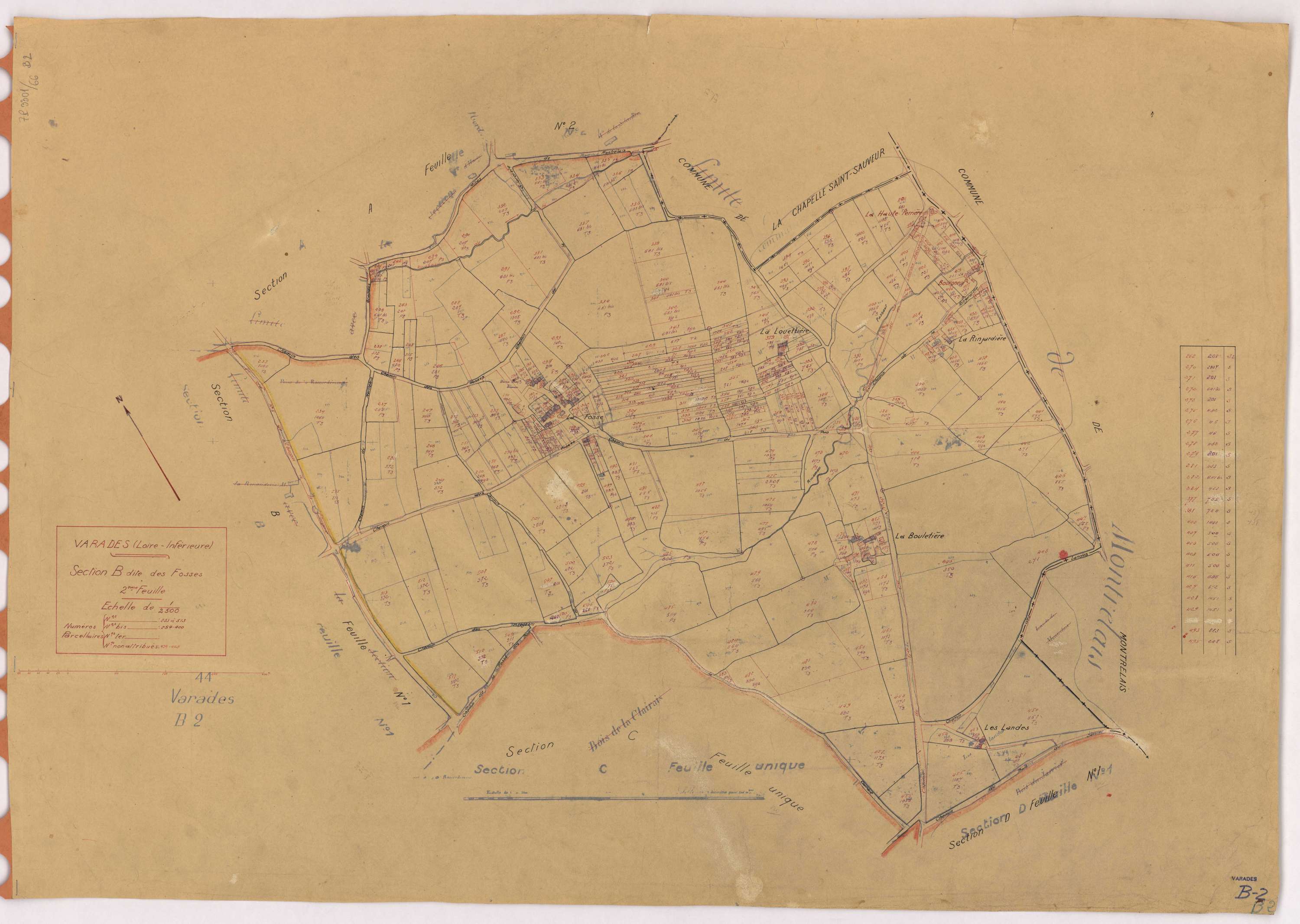 Varades - Section B2 Fosses (section des) ; 233-513
