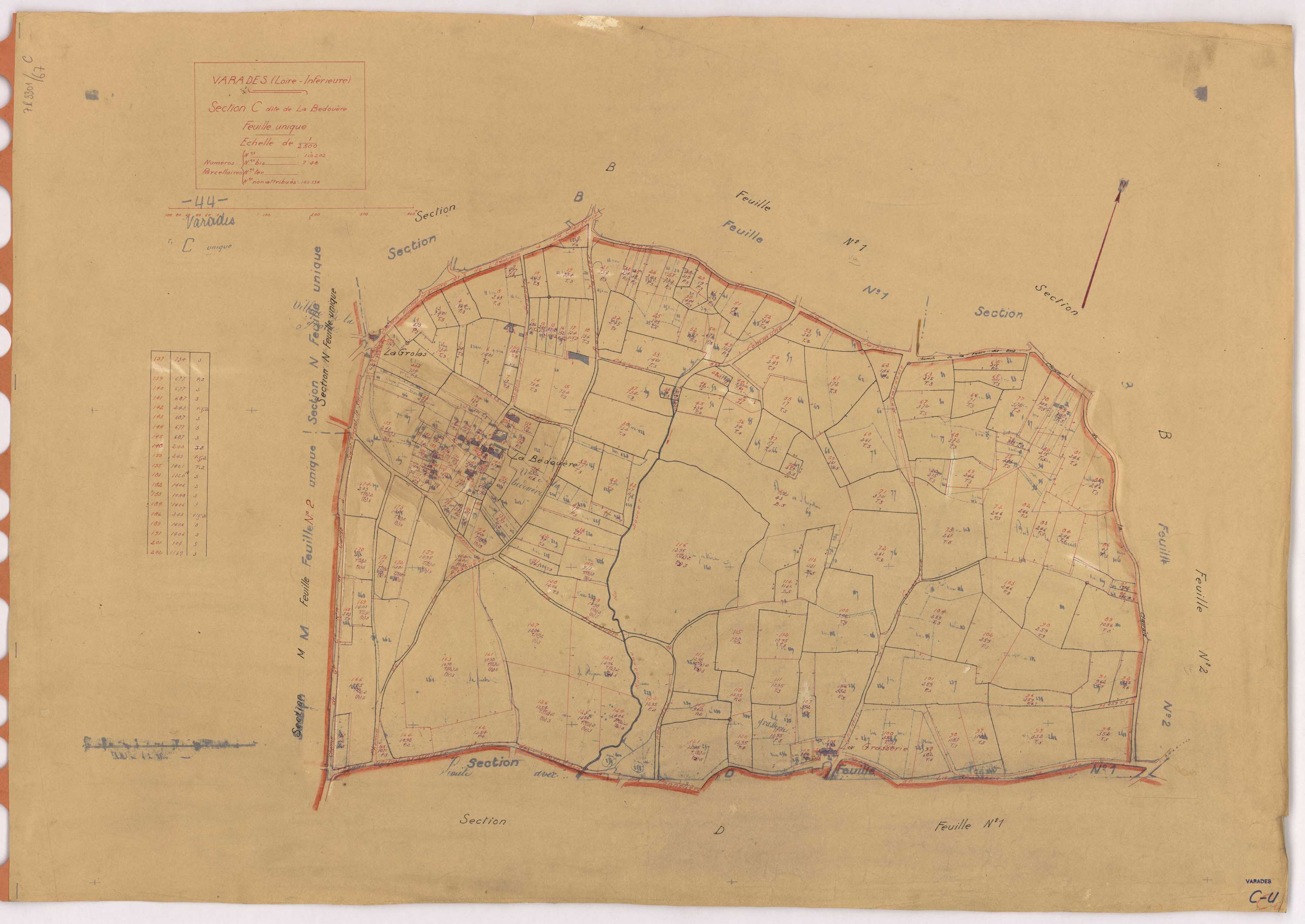 Varades - Section C Bedouère (section de La) ; 1-202