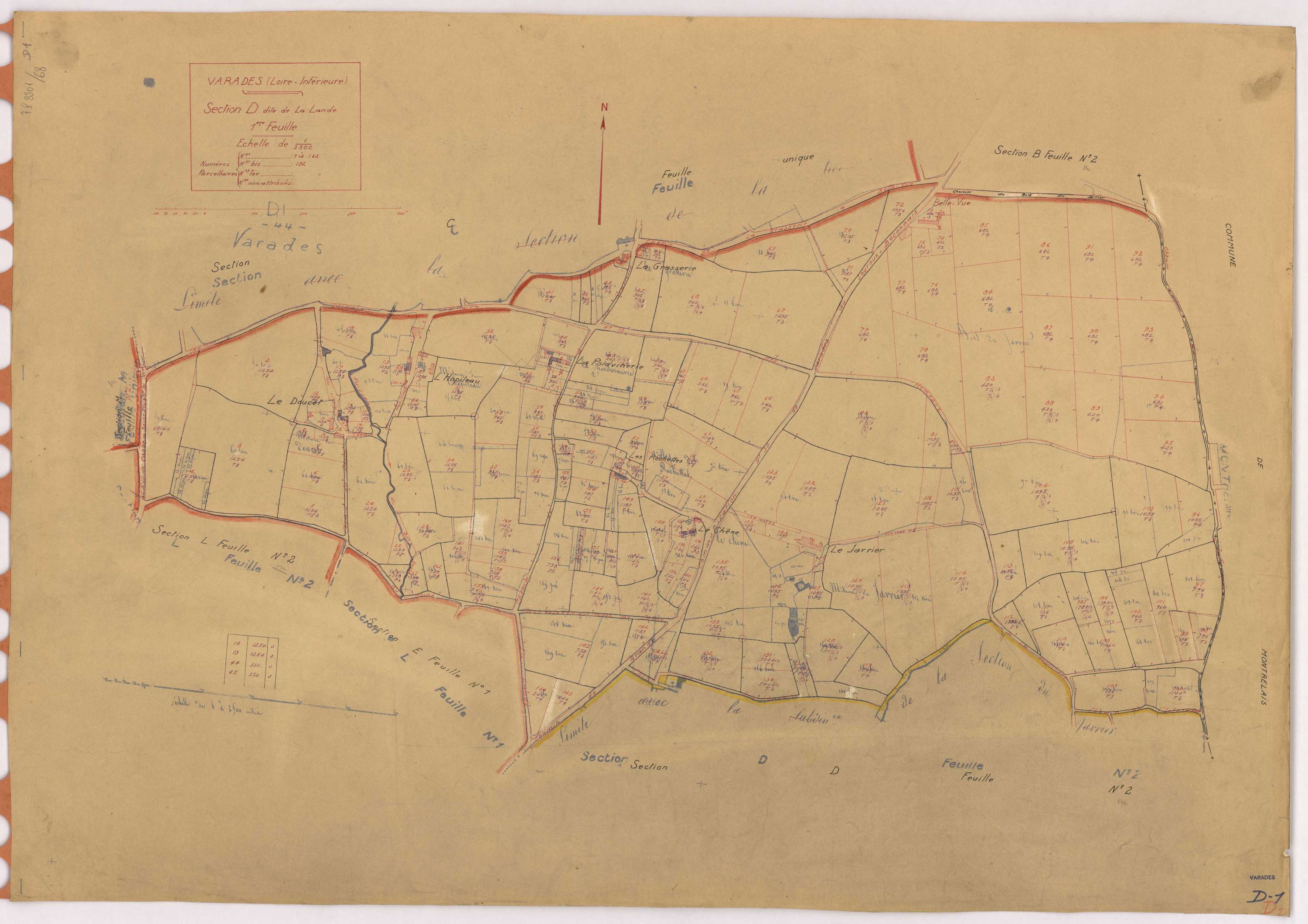 Varades - Section D1 Lande (section de La) ; 1-162
