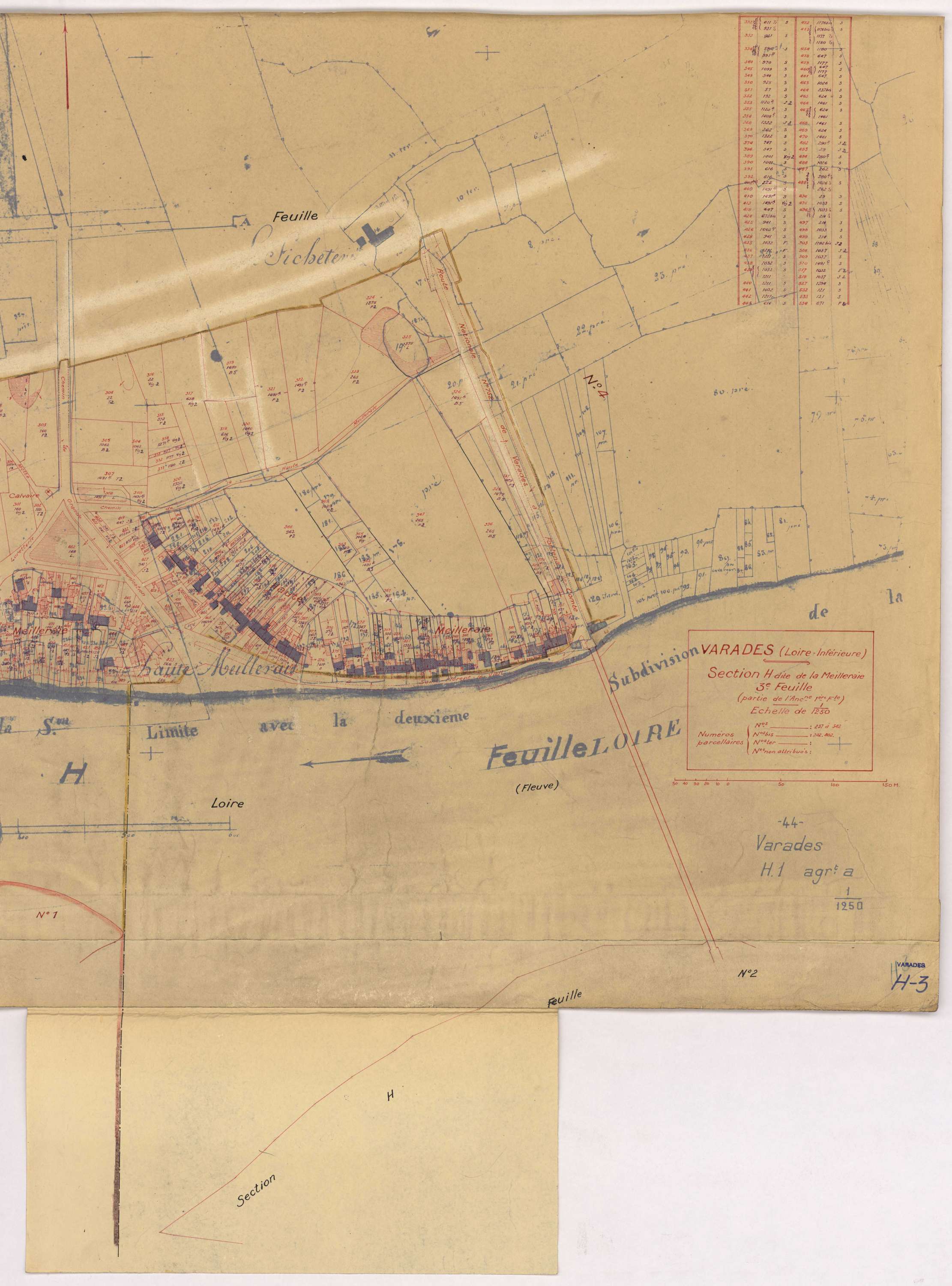 Varades - Section H3 Meilleraie (section de La) ; 237-542