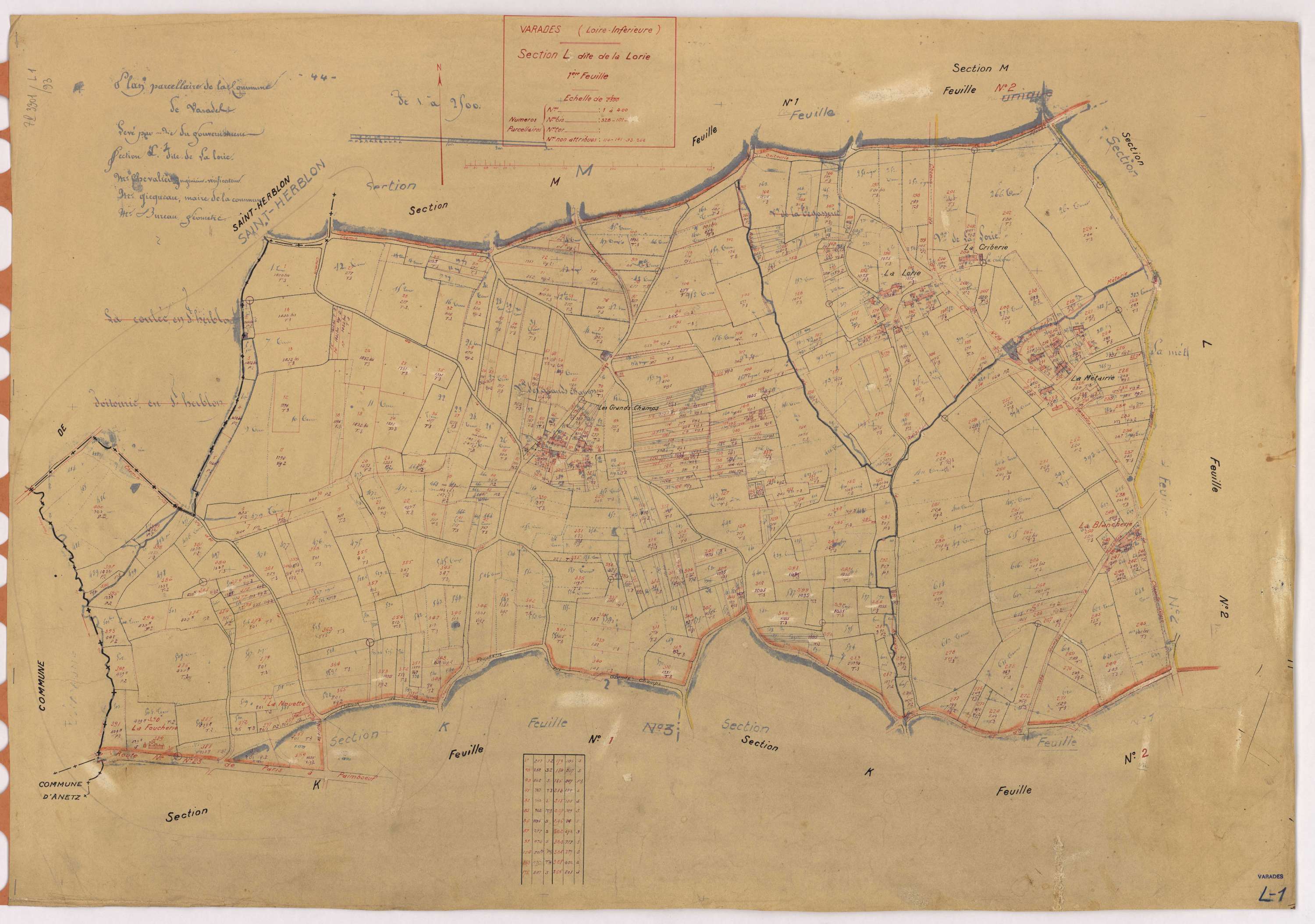 Varades - Section L1 Lorie (section de La) ; 1-400