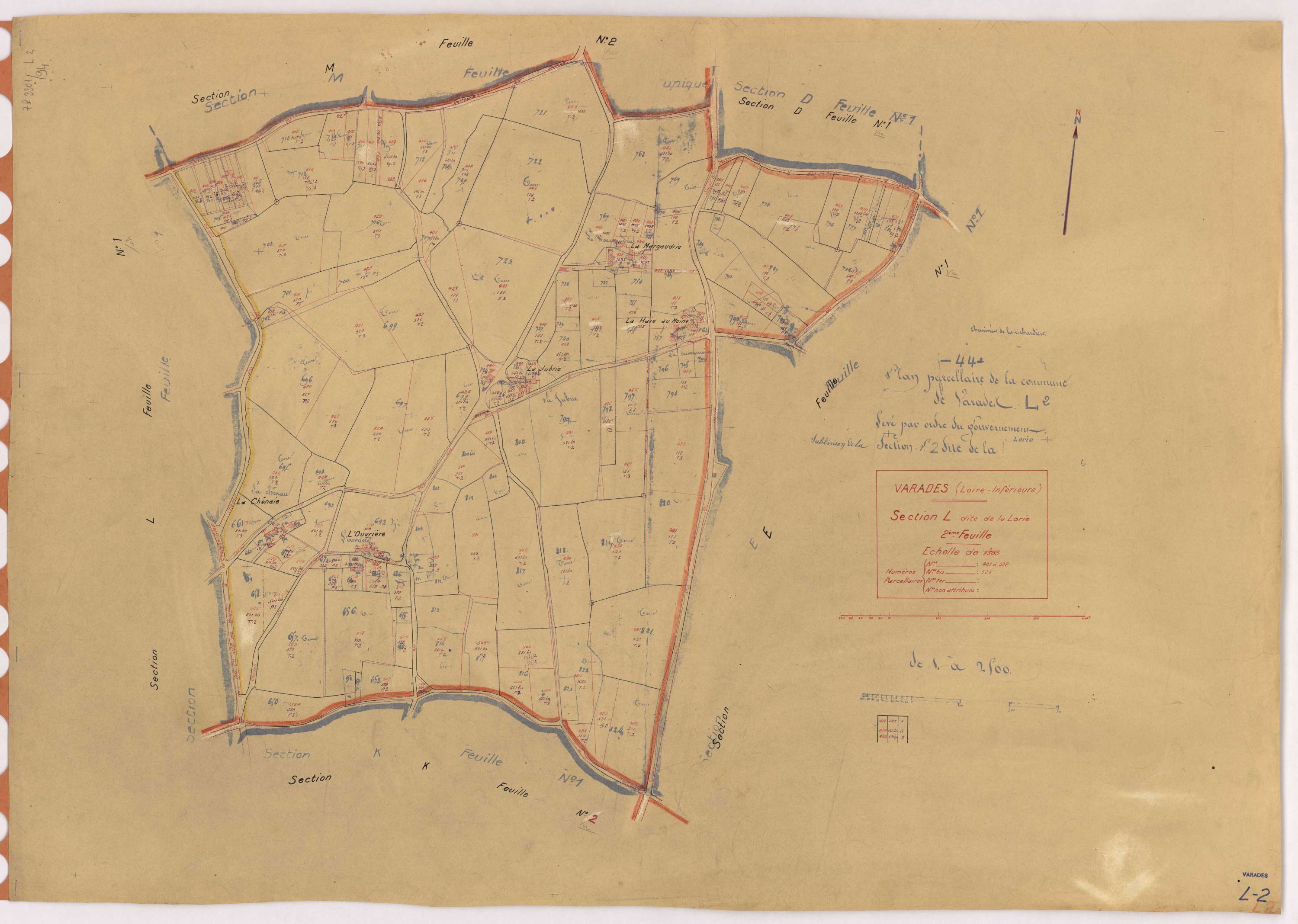 Varades - Section L2 Lorie (section de La) ; 401-532