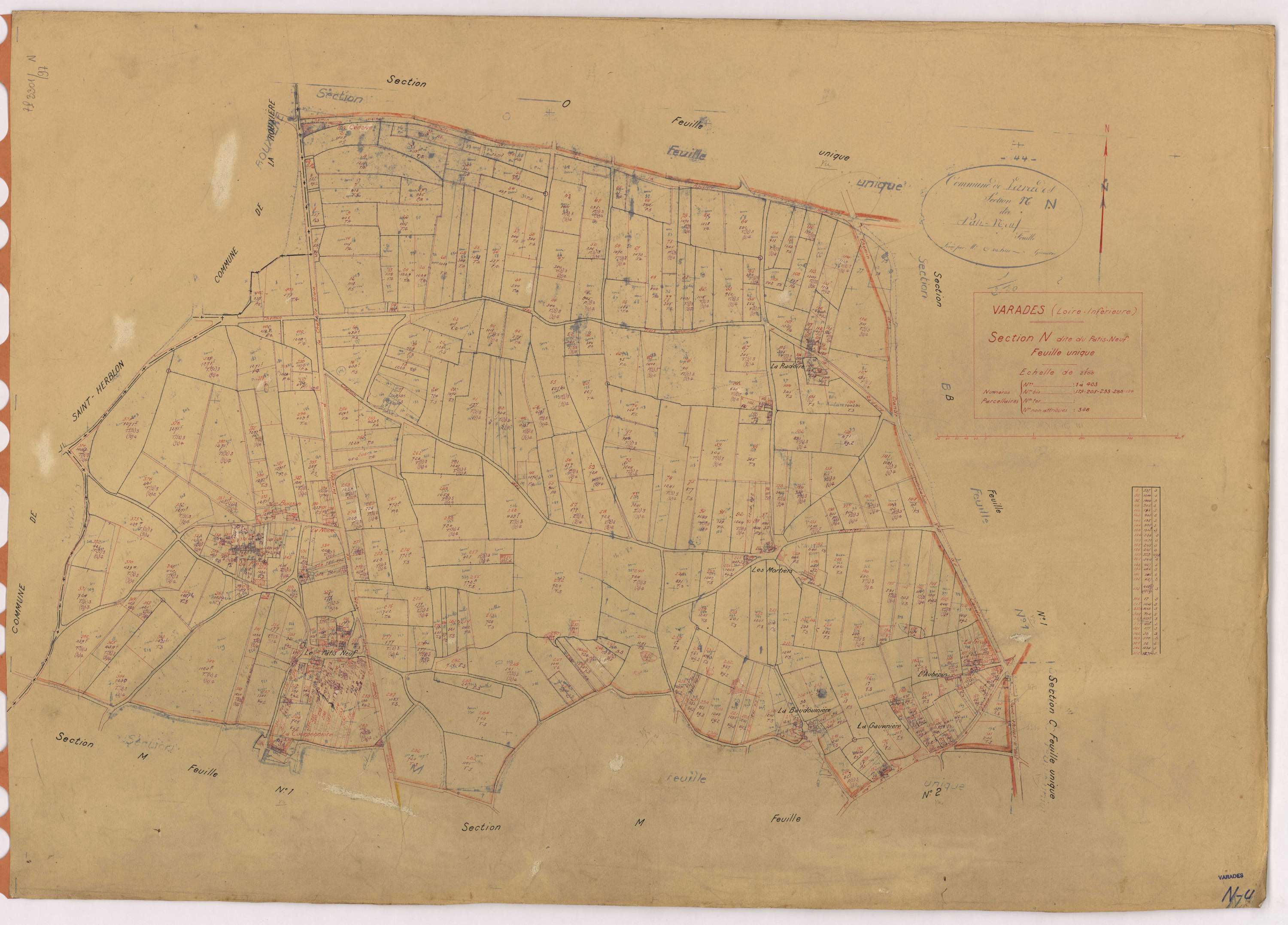 Varades - Section N Patis-Neuf (section du) ; 1-403