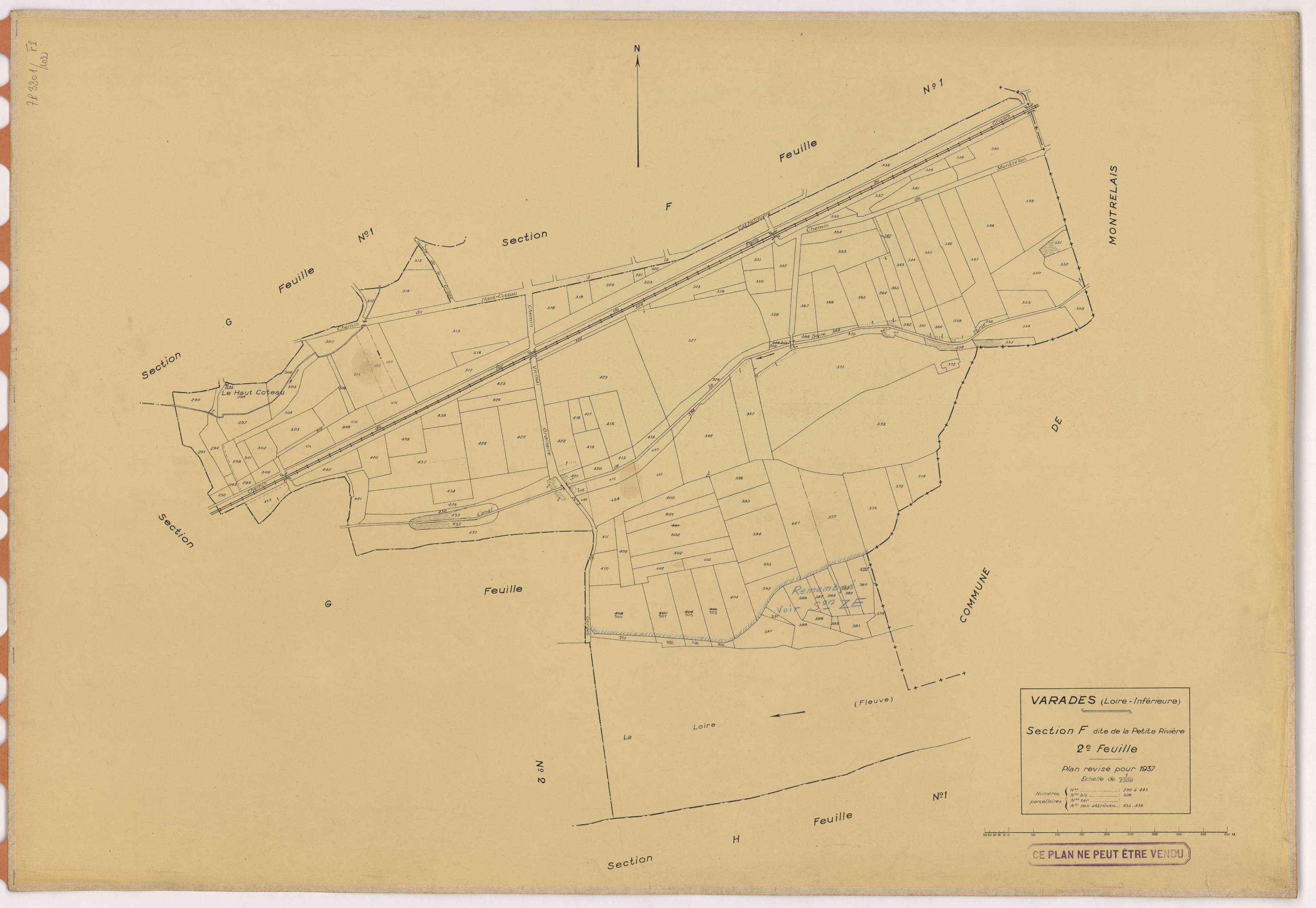 Varades - Section F2 Petite Rivière (section de La) ; 290-443