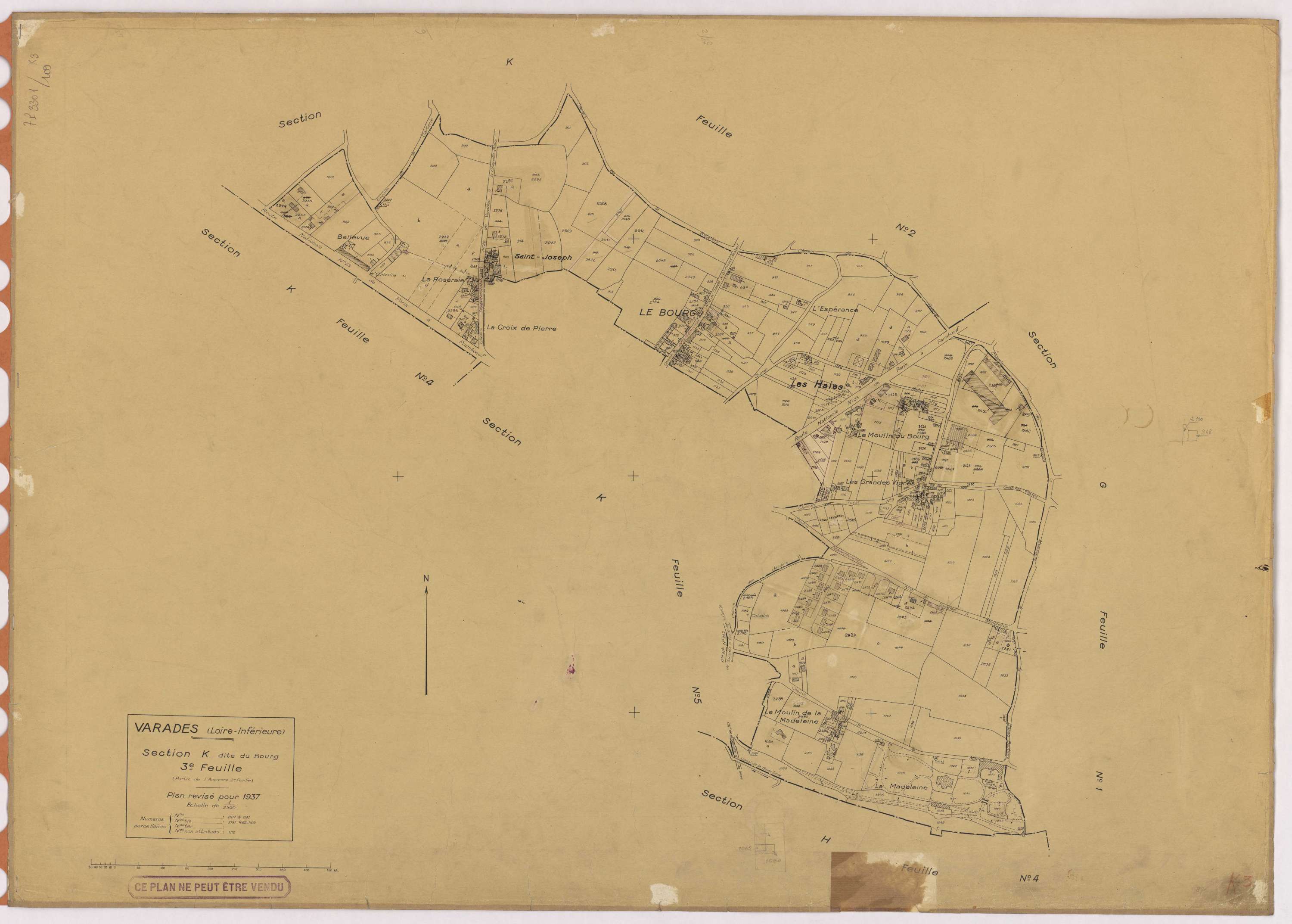 Varades - Section K3 Bourg (section du) ; 887-1141