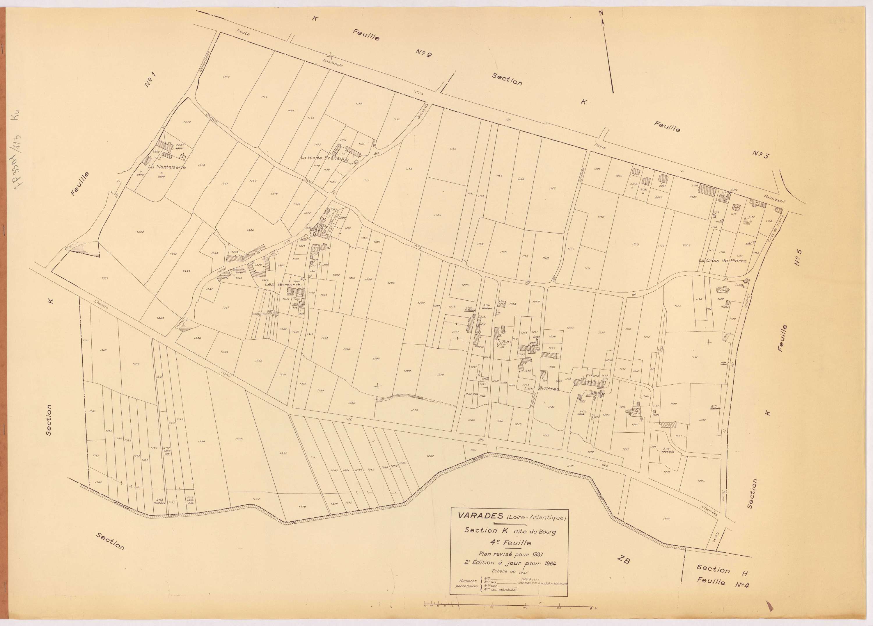 Varades - Section K4 Bourg (section du) ; 1142-1377