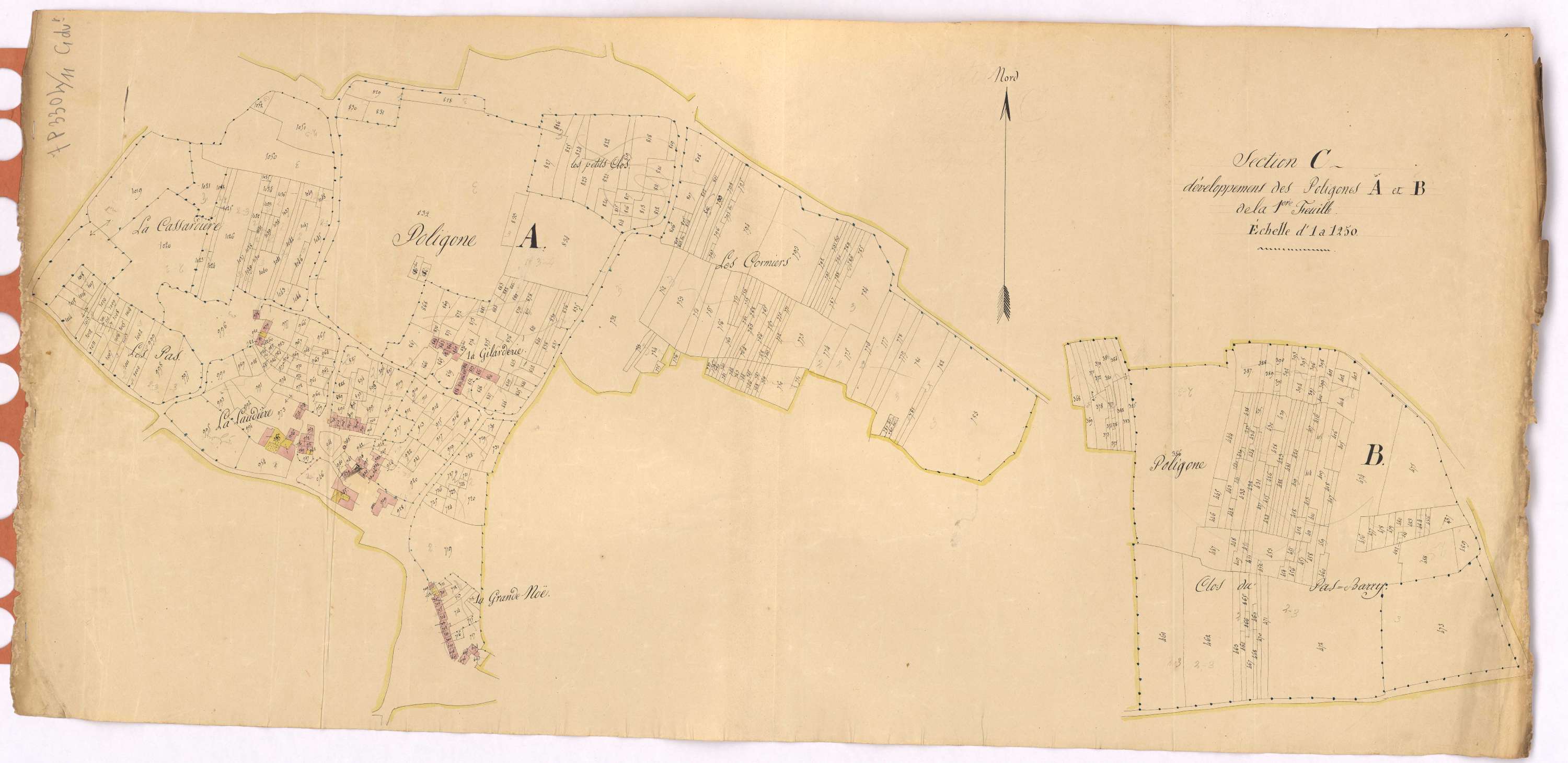 Vertou - Section C1 (développement) Bourg (section du) ; développement des villages de La Laudière, de La Gilarderie, de La Grande Noë et de diverses parcelles