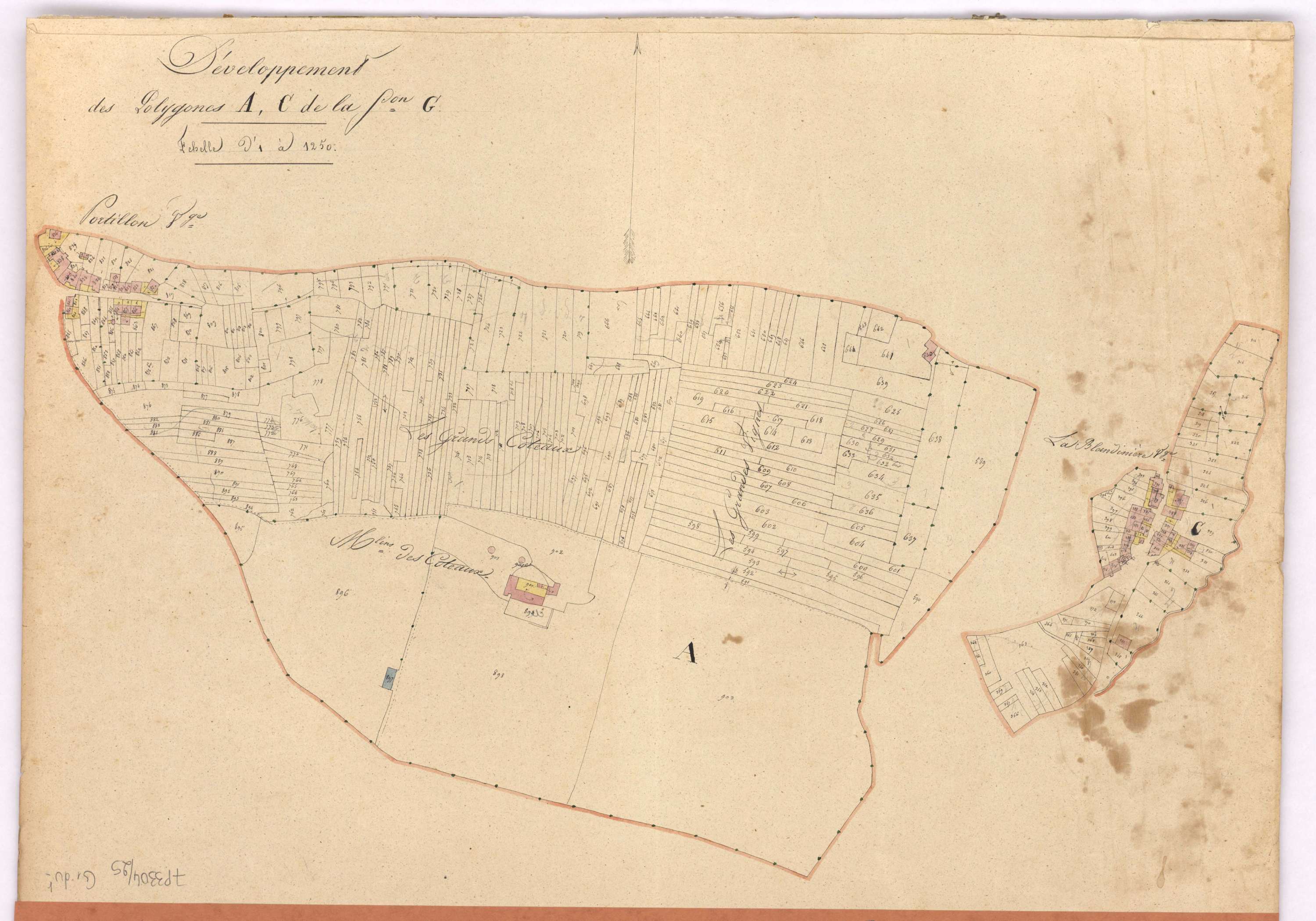 Vertou - Section G1 (développement) Bastière (section de La) ; développement des villages du Portillon, de La Blandinière et des Moulins des Coteaux