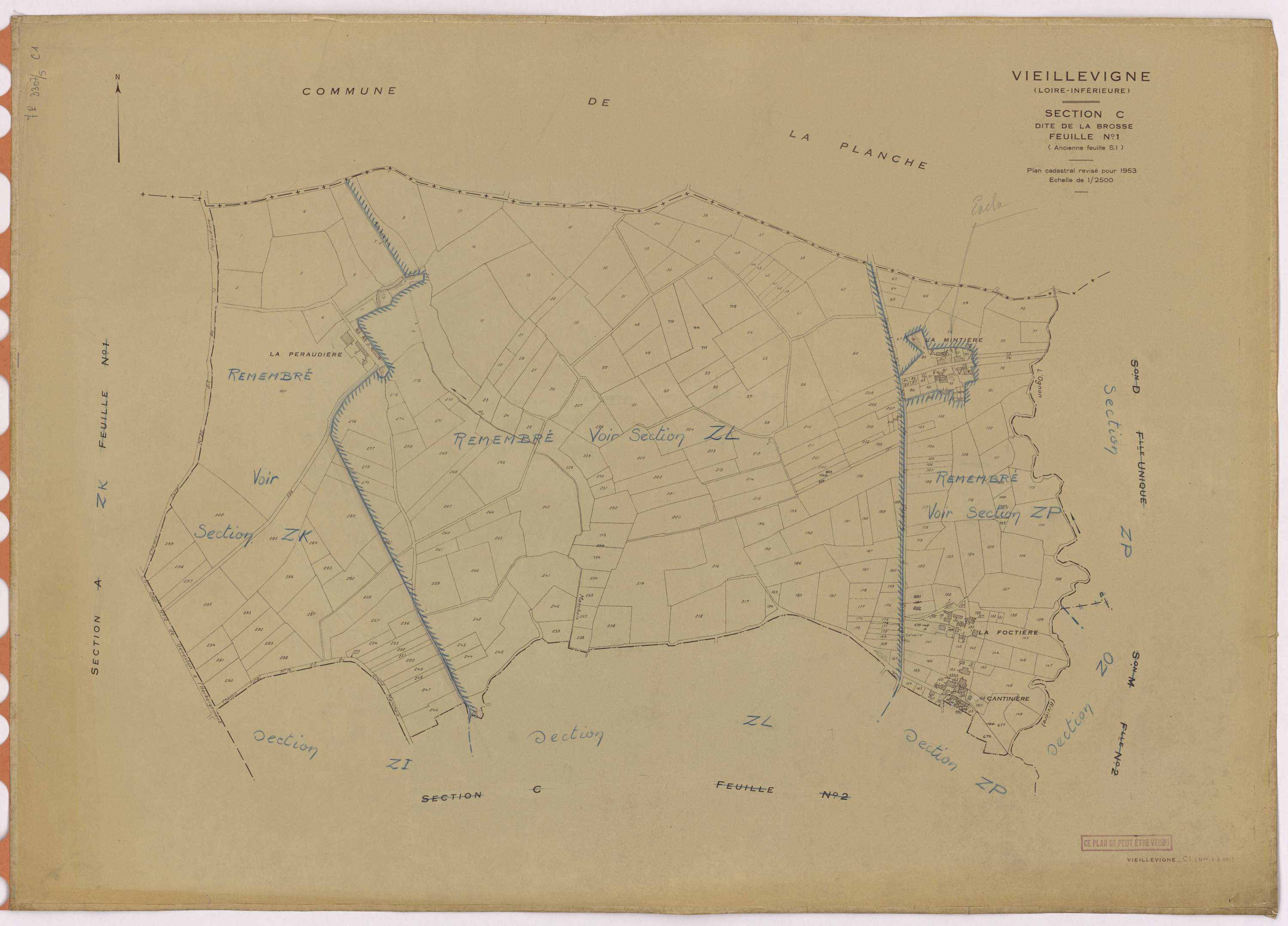 Vieillevigne - Section C1 Brosse (section de La) ; 1-301