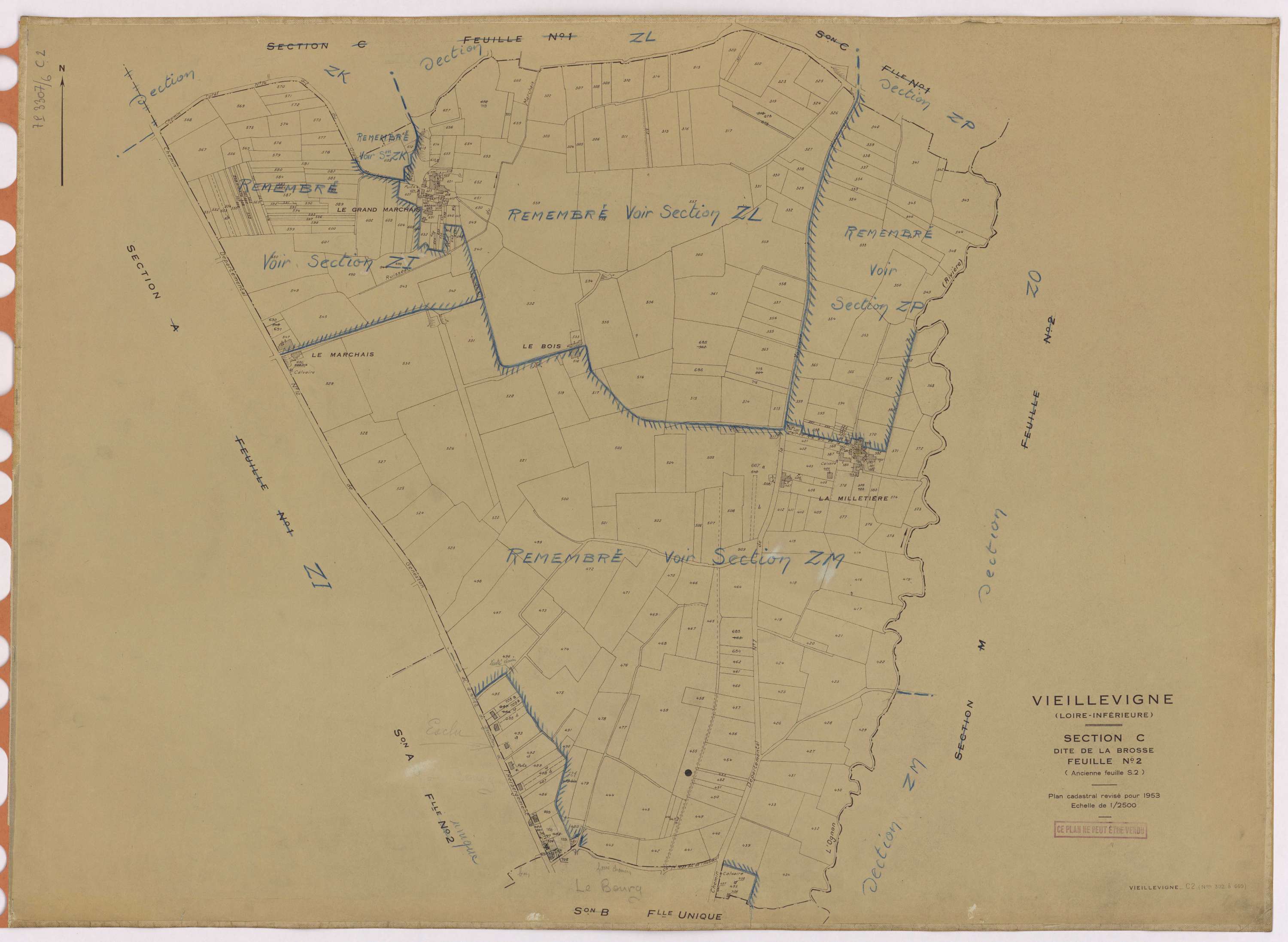 Vieillevigne - Section C2 Brosse (section de La) ; 302-660