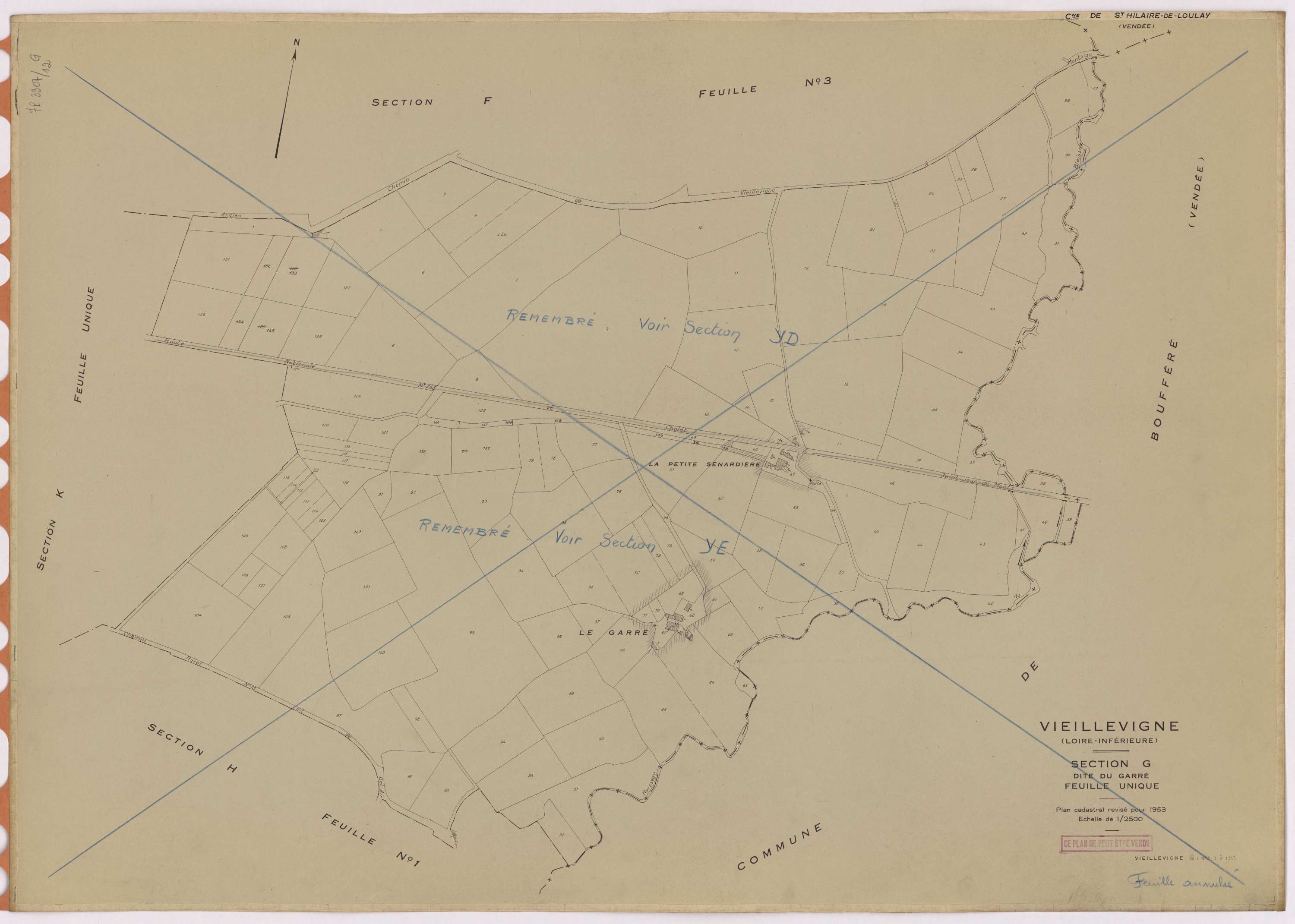 Vieillevigne - Section G Garré (section du) ; 1-131