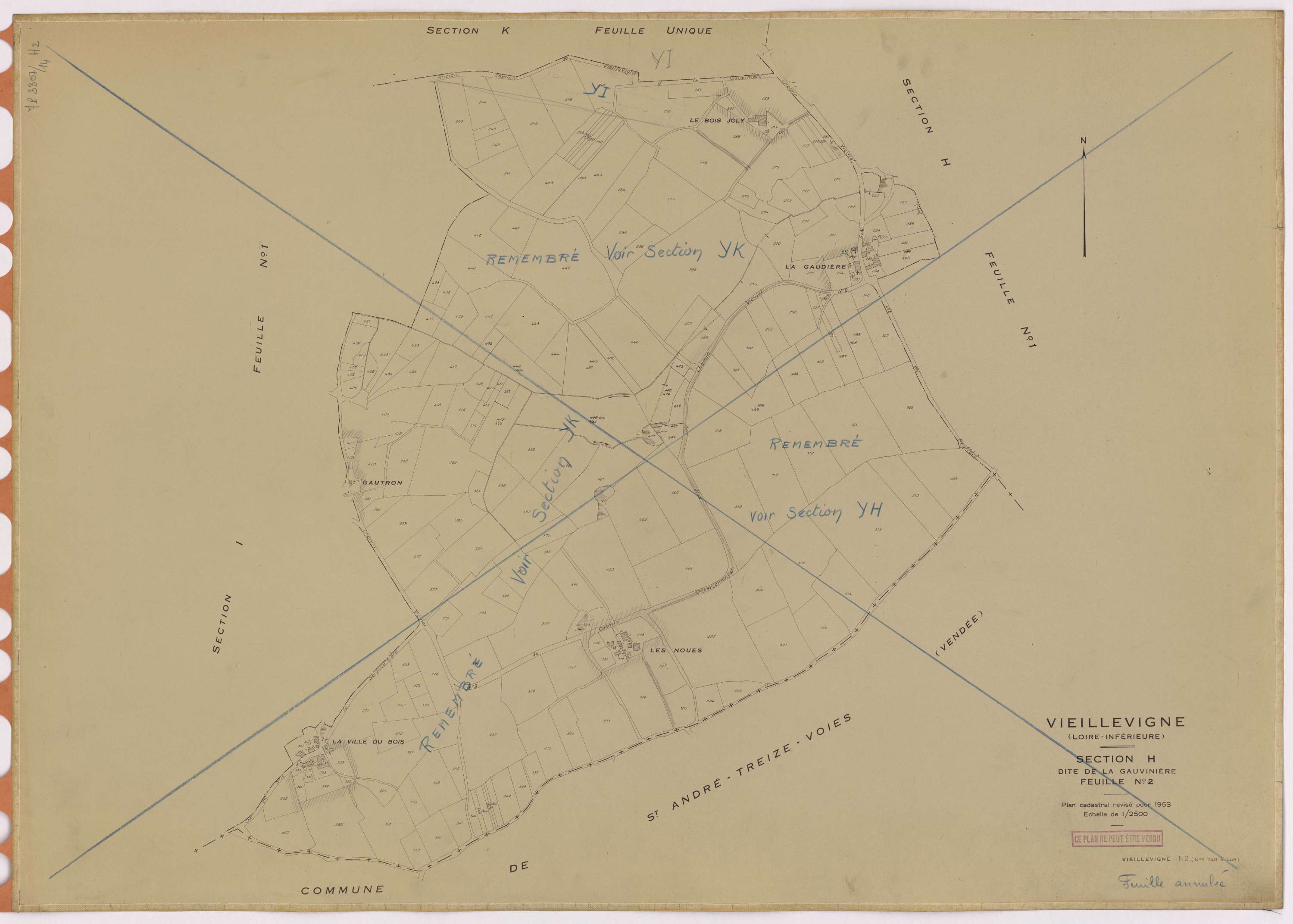 Vieillevigne - Section H2 Gauvinière (section de La) ; 240-449