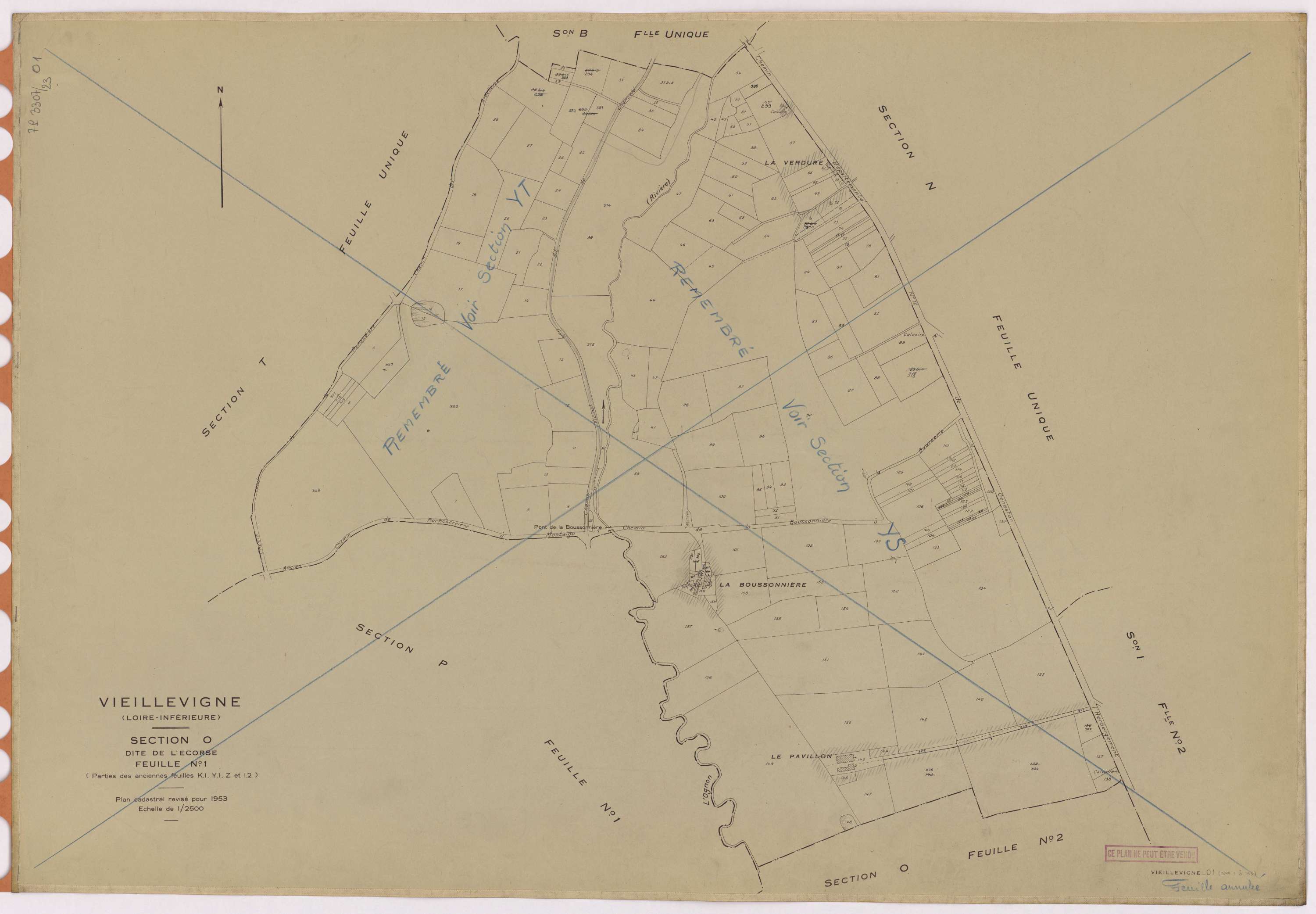 Vieillevigne - Section O1 Ecorse (section de l') ; 1-163