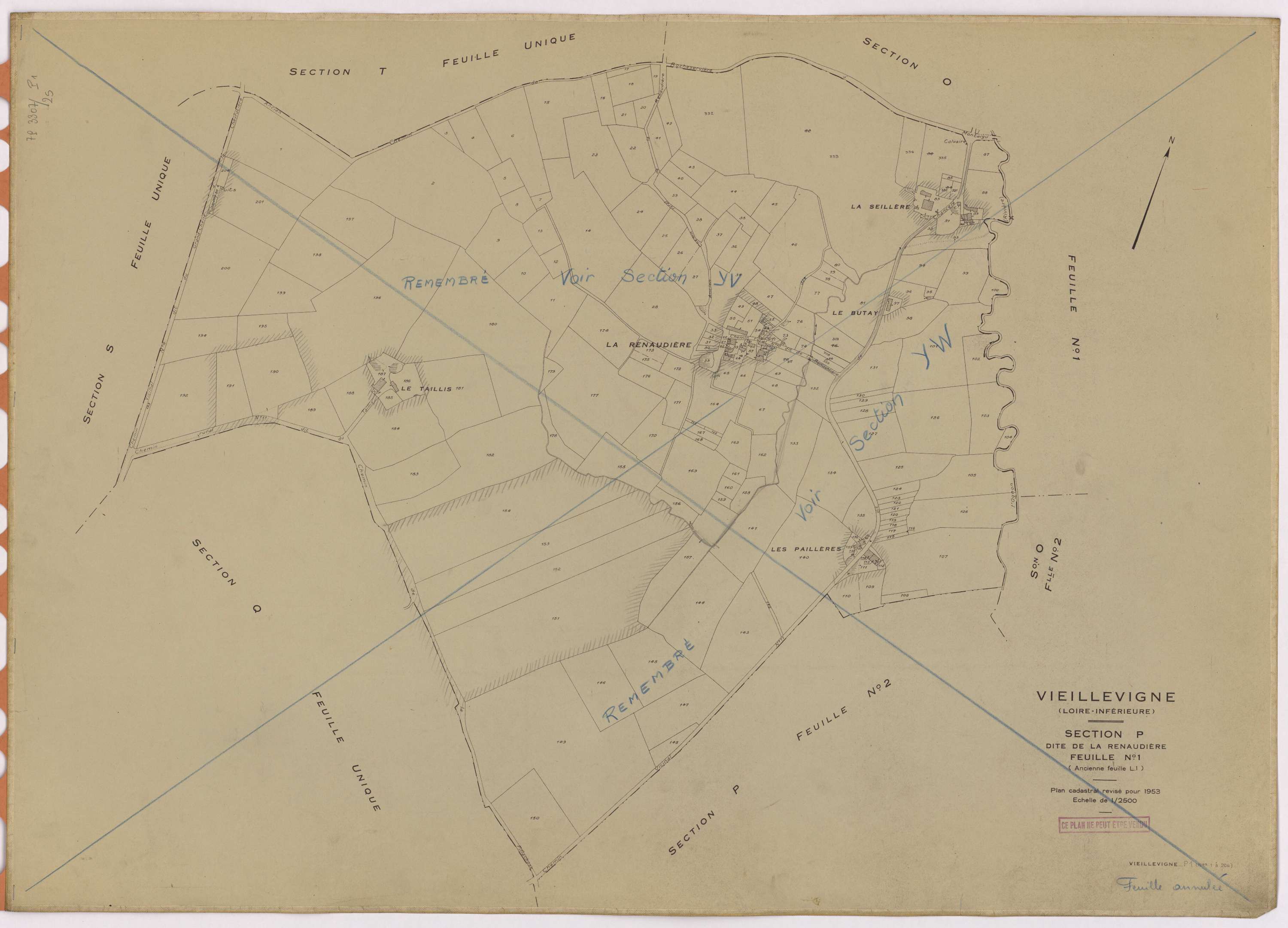 Vieillevigne - Section P1 Renaudière (section de La) ; 1-204