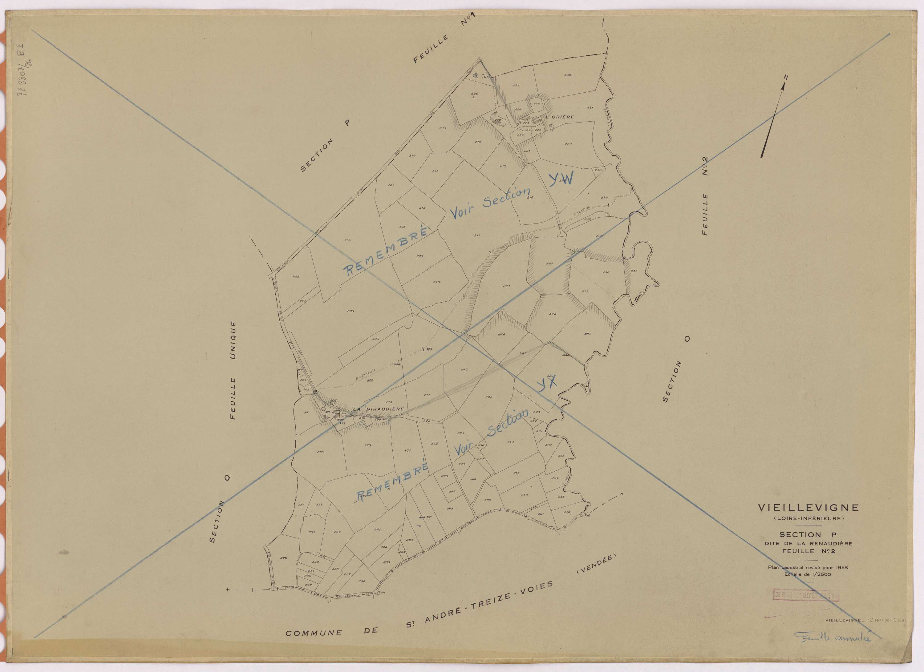 Vieillevigne - Section P2 Renaudière (section de La) ; 205-310