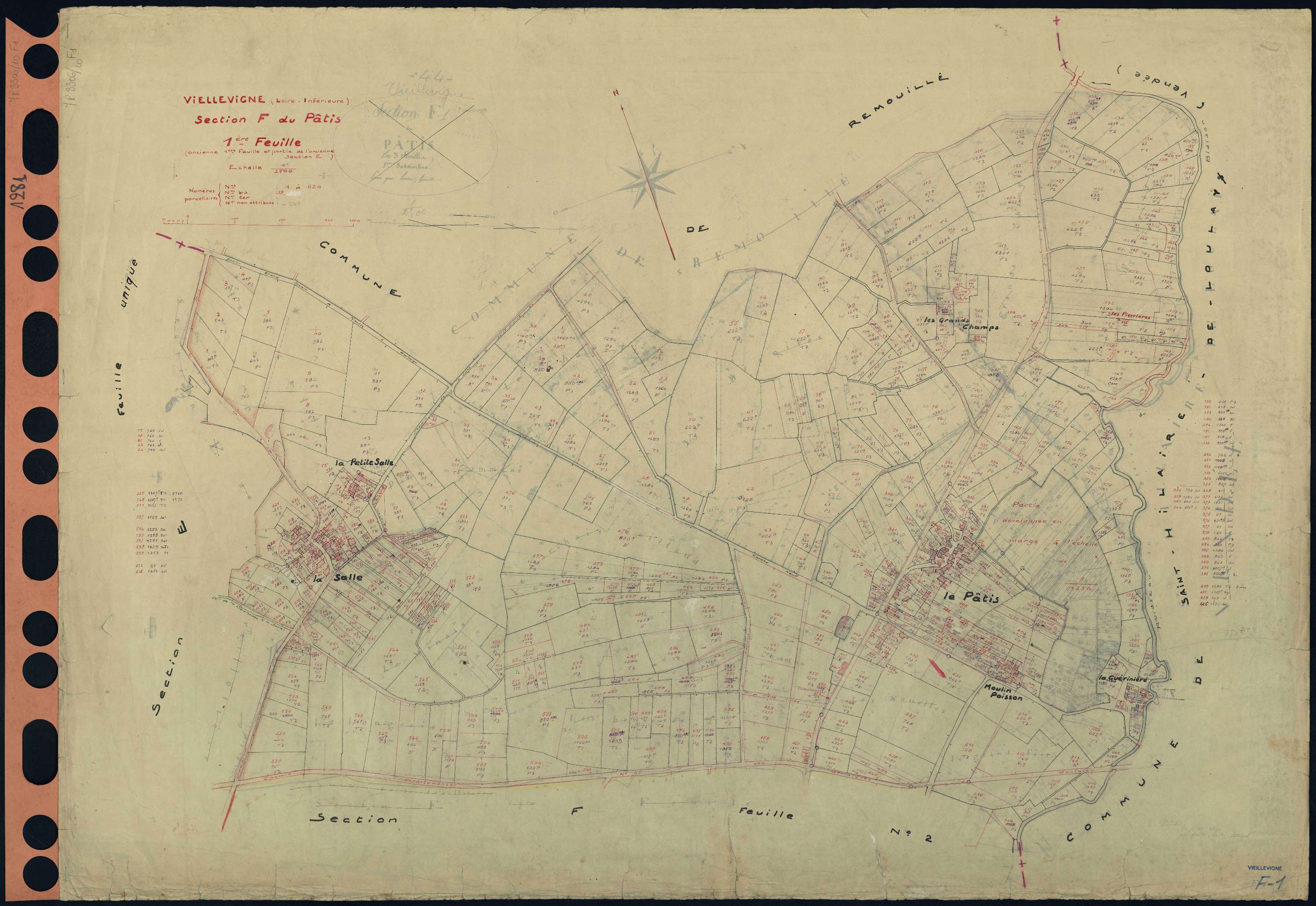 Vieillevigne - Section F1 Pâtis (section du) . 1-624
