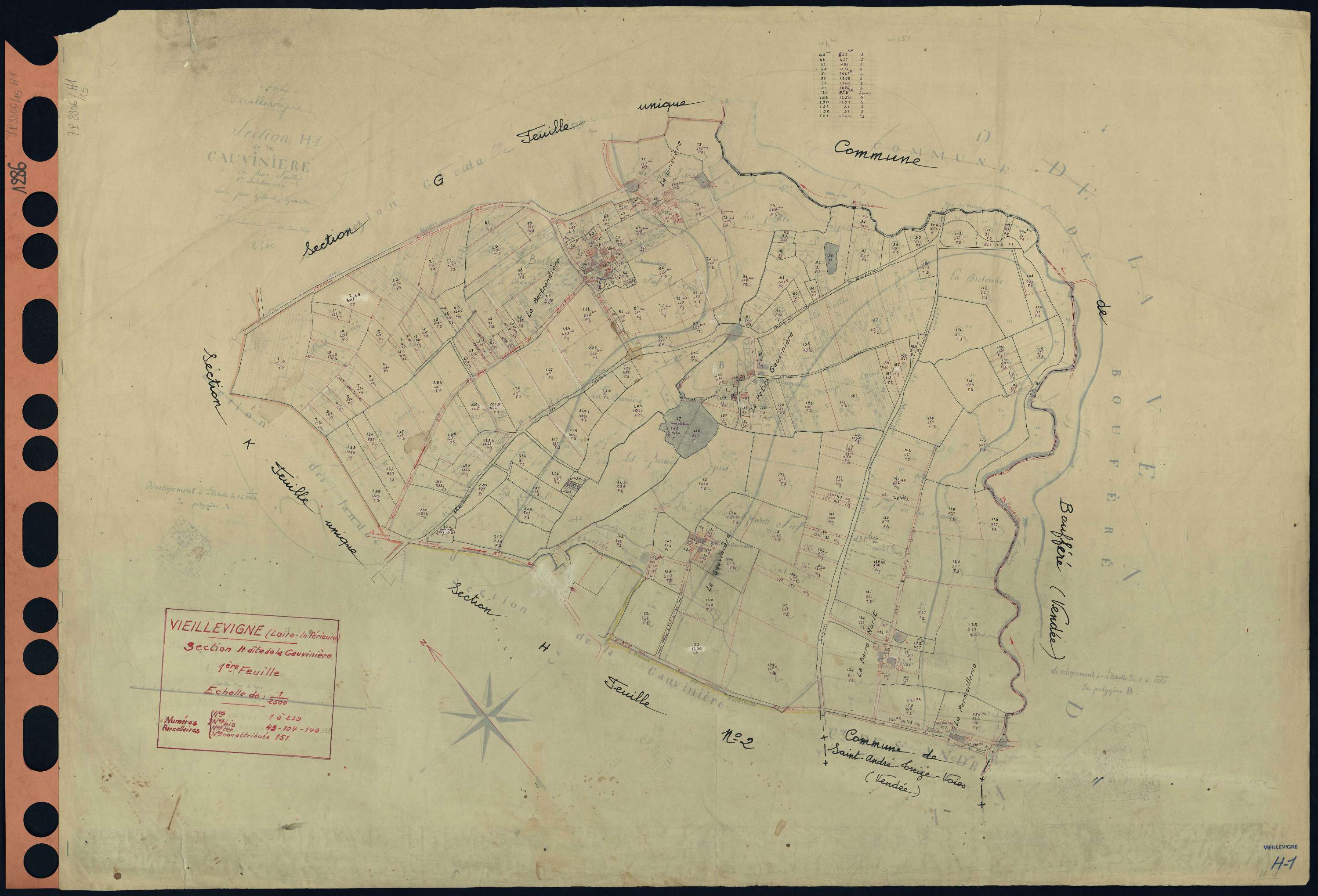 Vieillevigne - Section H1 Gauvinière (section de La) . 1-239