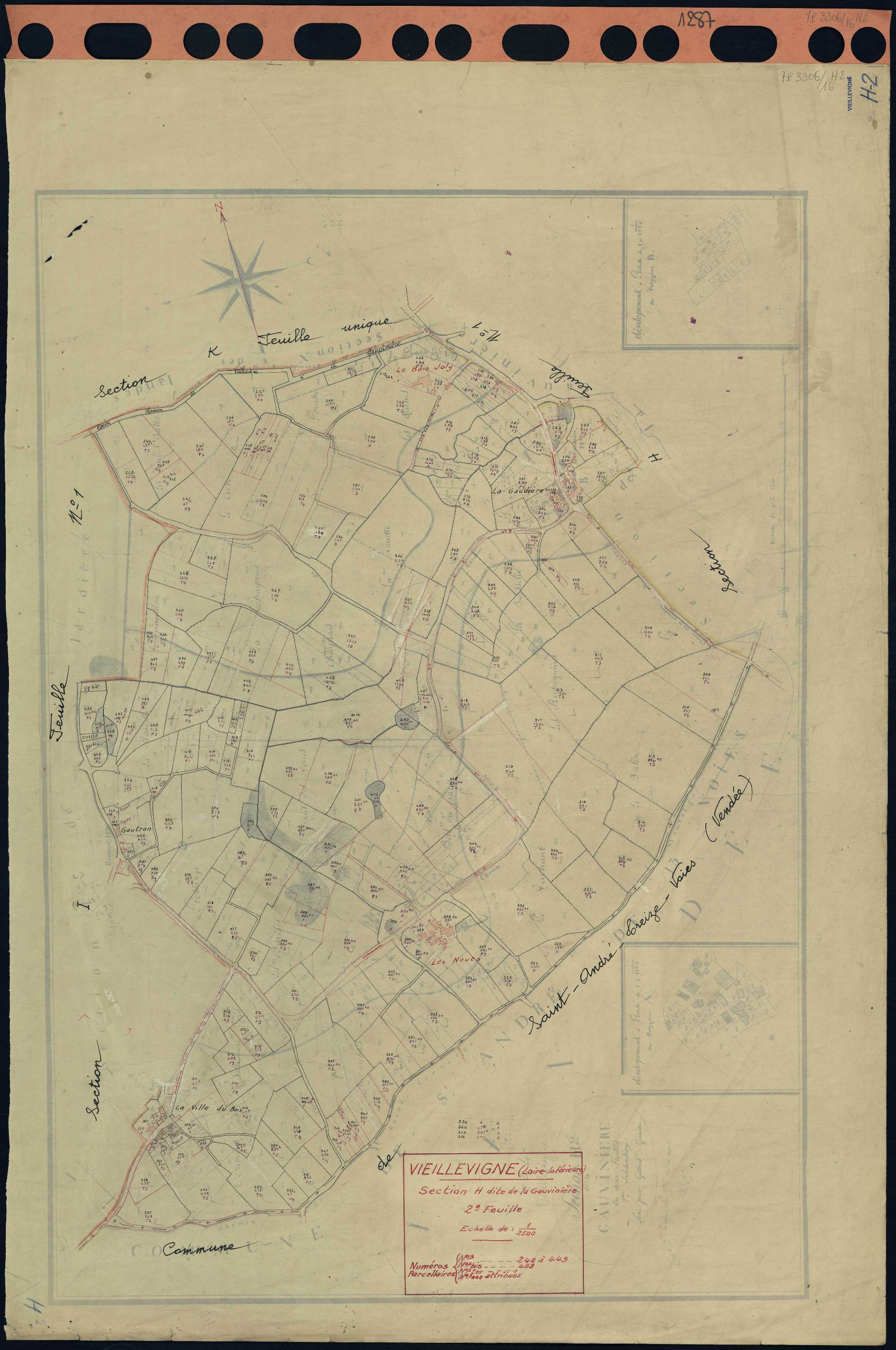 Vieillevigne - Section H2 Gauvinière (section de La) . 240-449