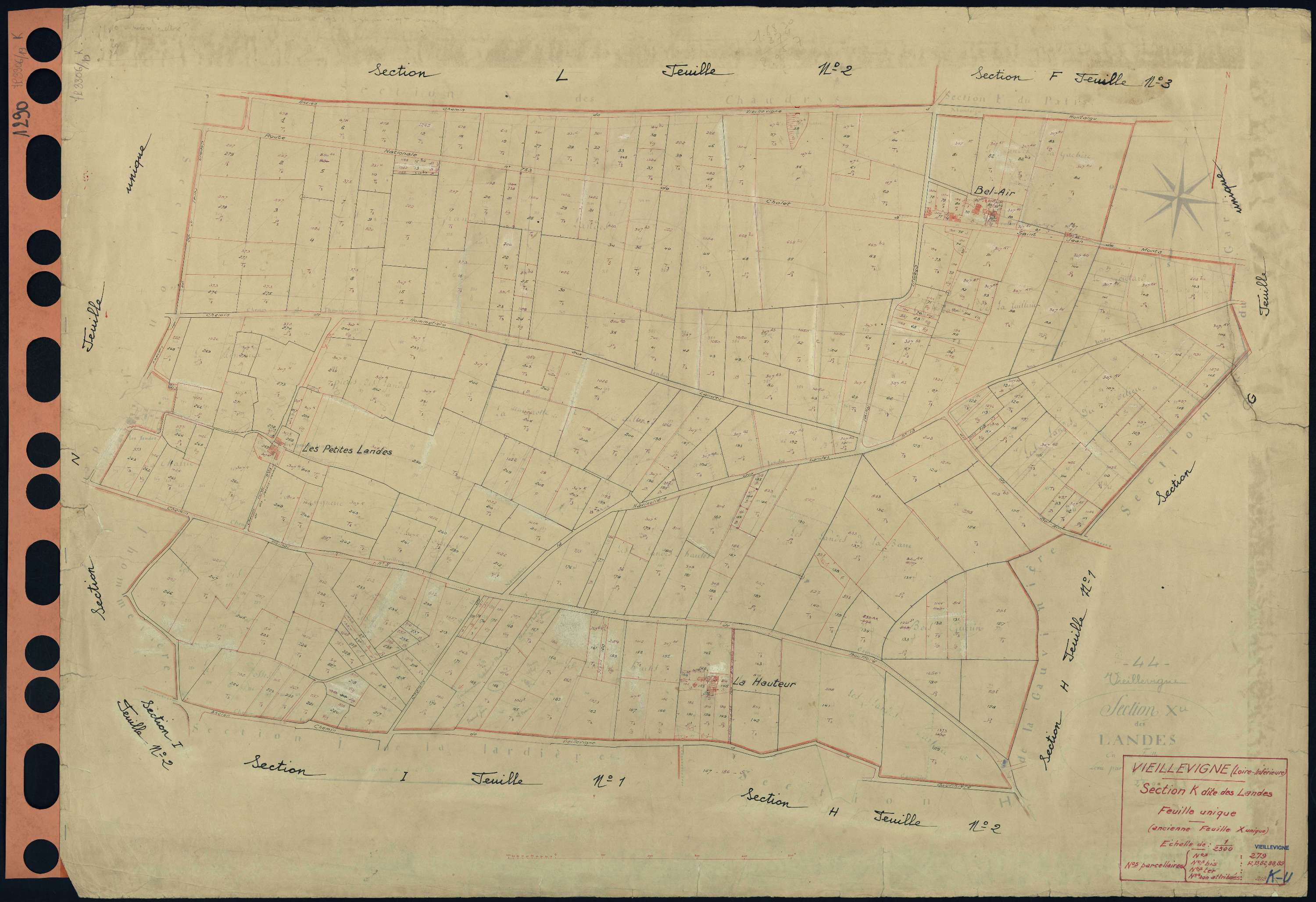 Vieillevigne - Section K Landes (section des) . 1-279