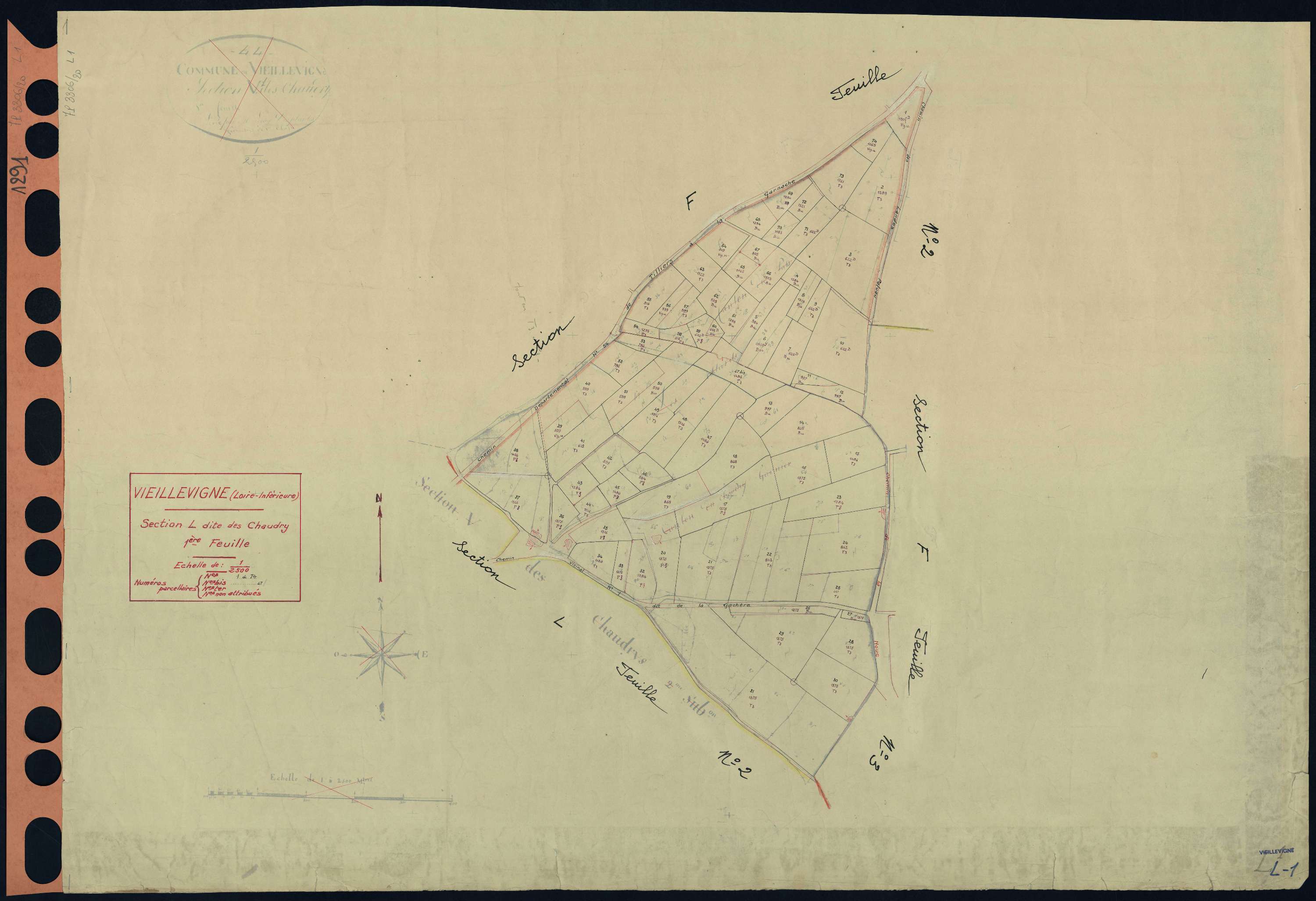 Vieillevigne - Section L1 Chaudry (section des) . 1-74