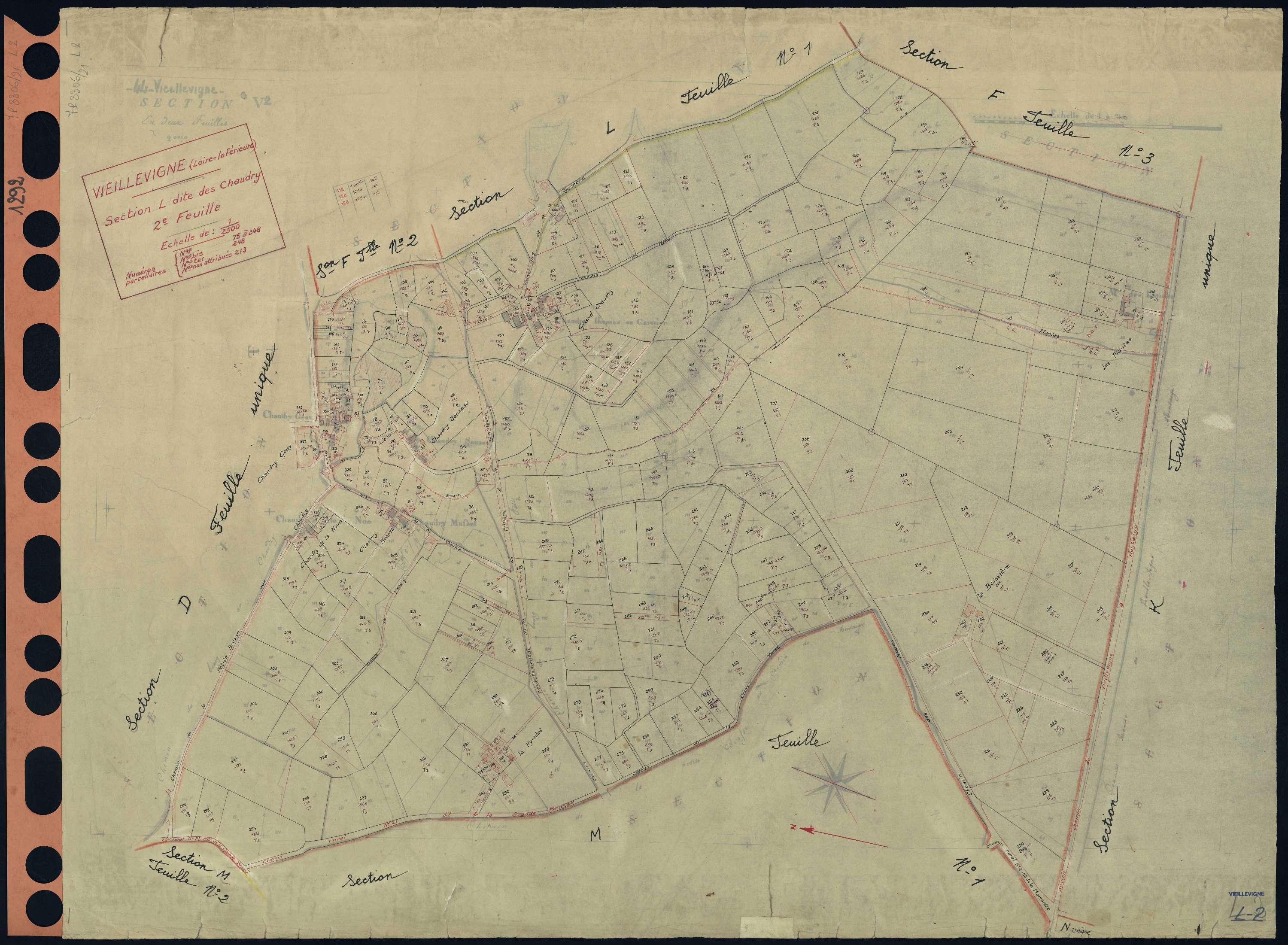 Vieillevigne - Section L2 Chaudry (section des) . 75-348