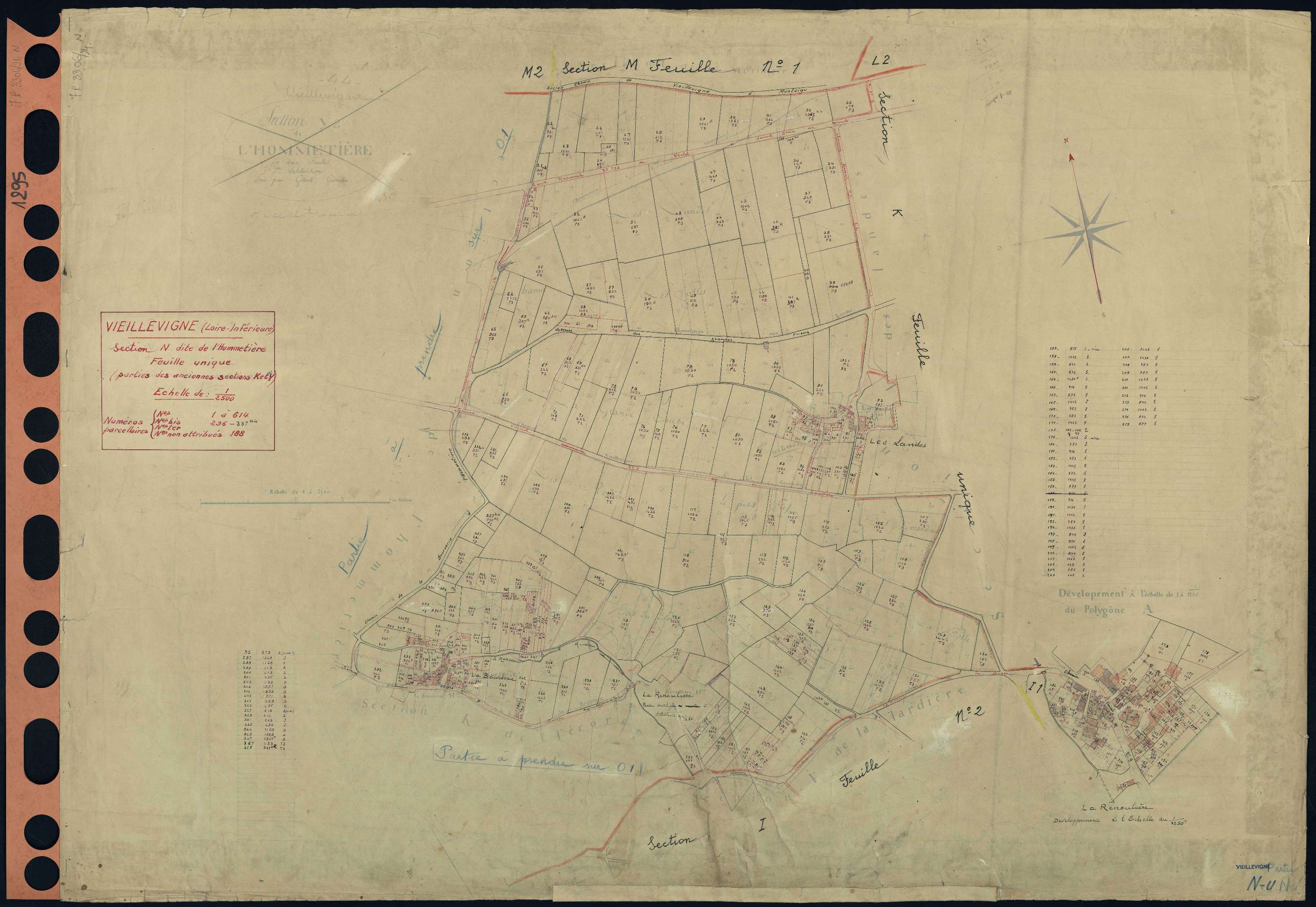 Vieillevigne - Section N Hommetière (section de l') . 1-614