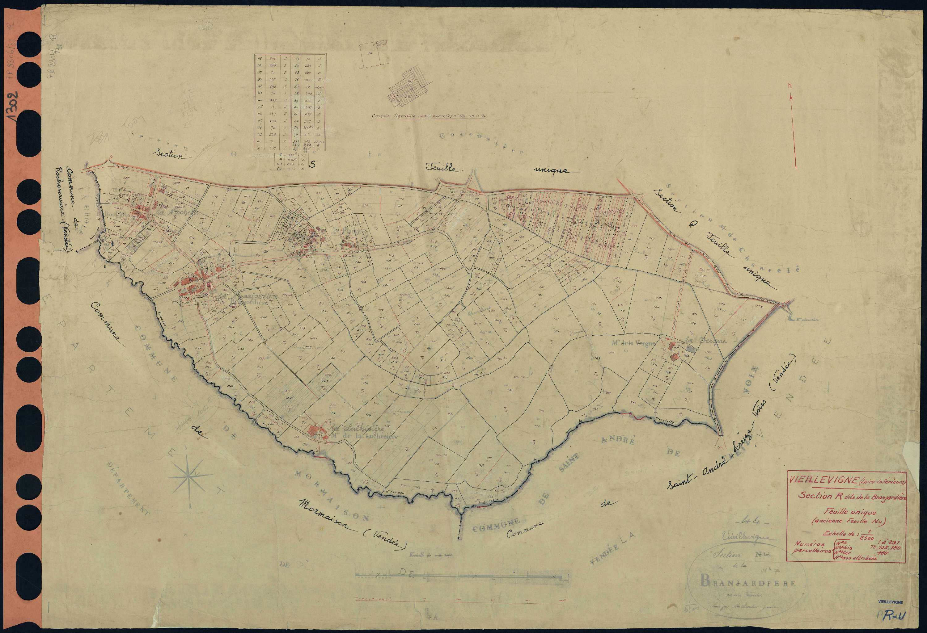 Vieillevigne - Section R Branjardière (section de La) . 1-291