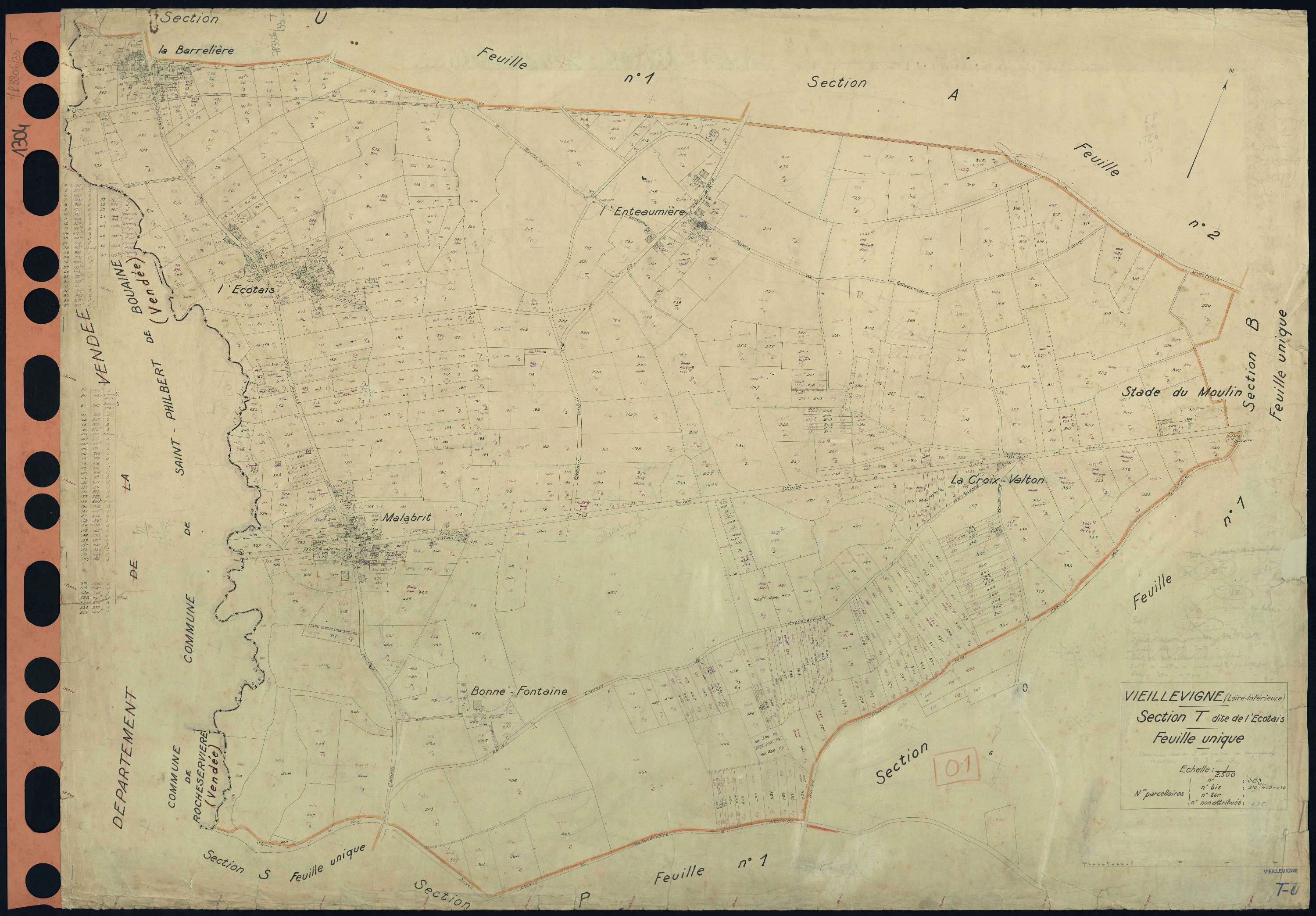 Vieillevigne - Section T Ecotais (section de l') . 1-583