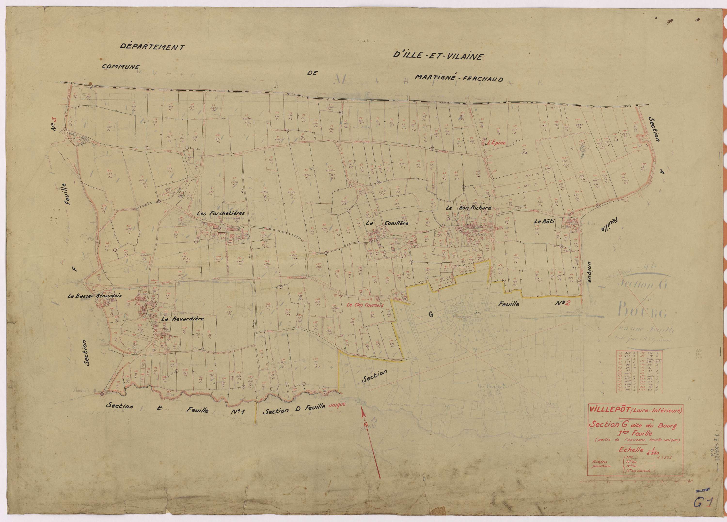 Villepot - Section G1 Bourg (section du) ; 1-321