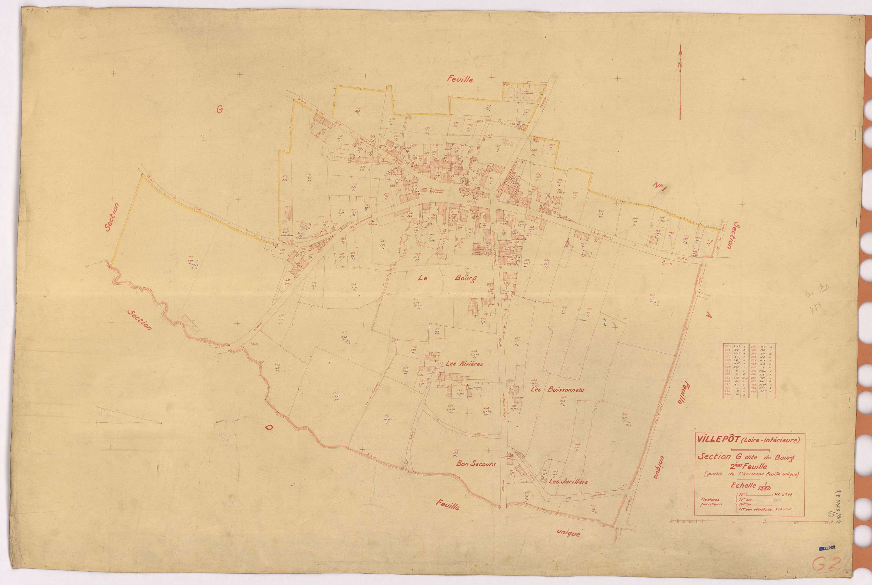 Villepot - Section G2 Bourg (section du) ; 322-489