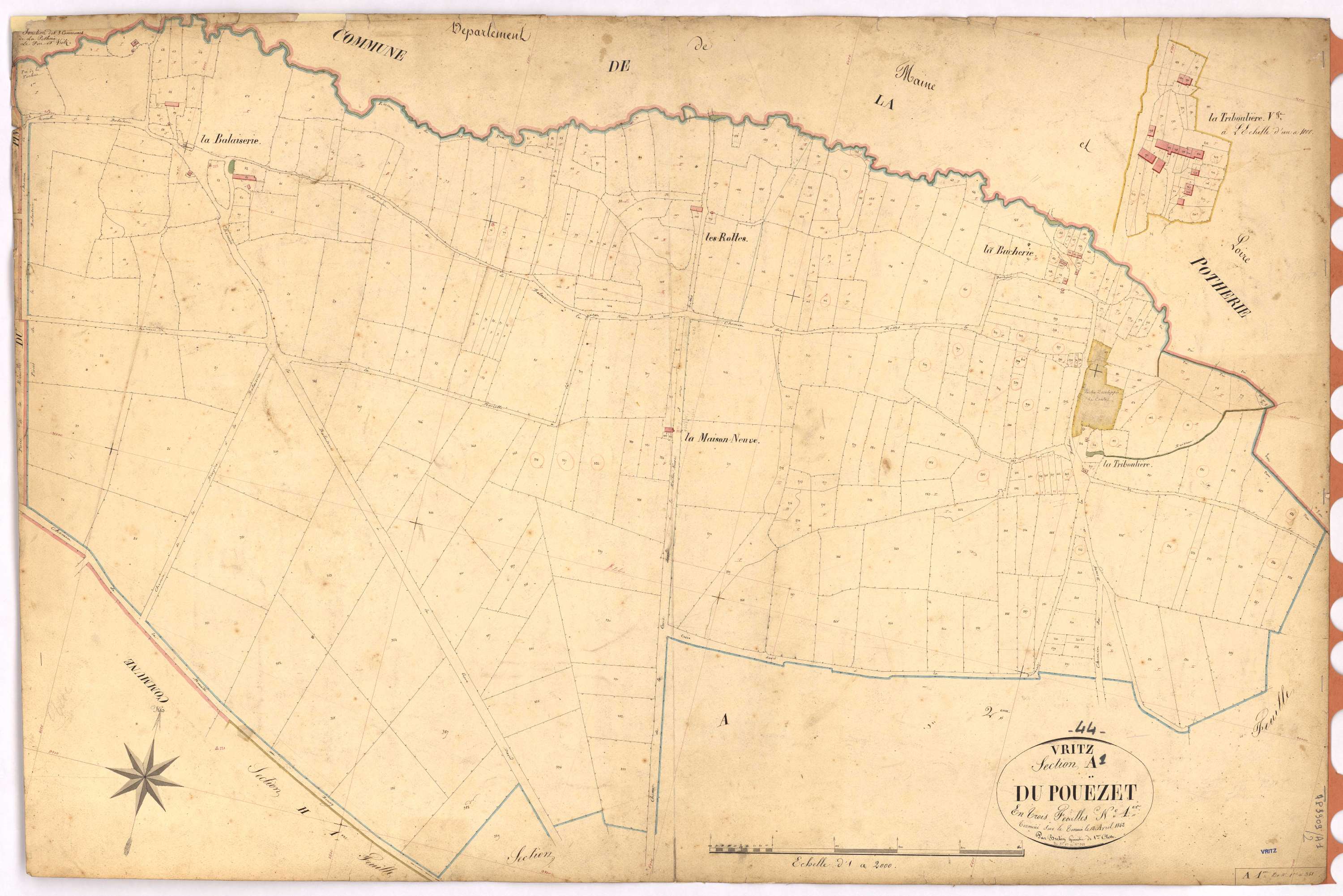 Vritz - Section A1 Pouëzet (section de) ; 1-358
