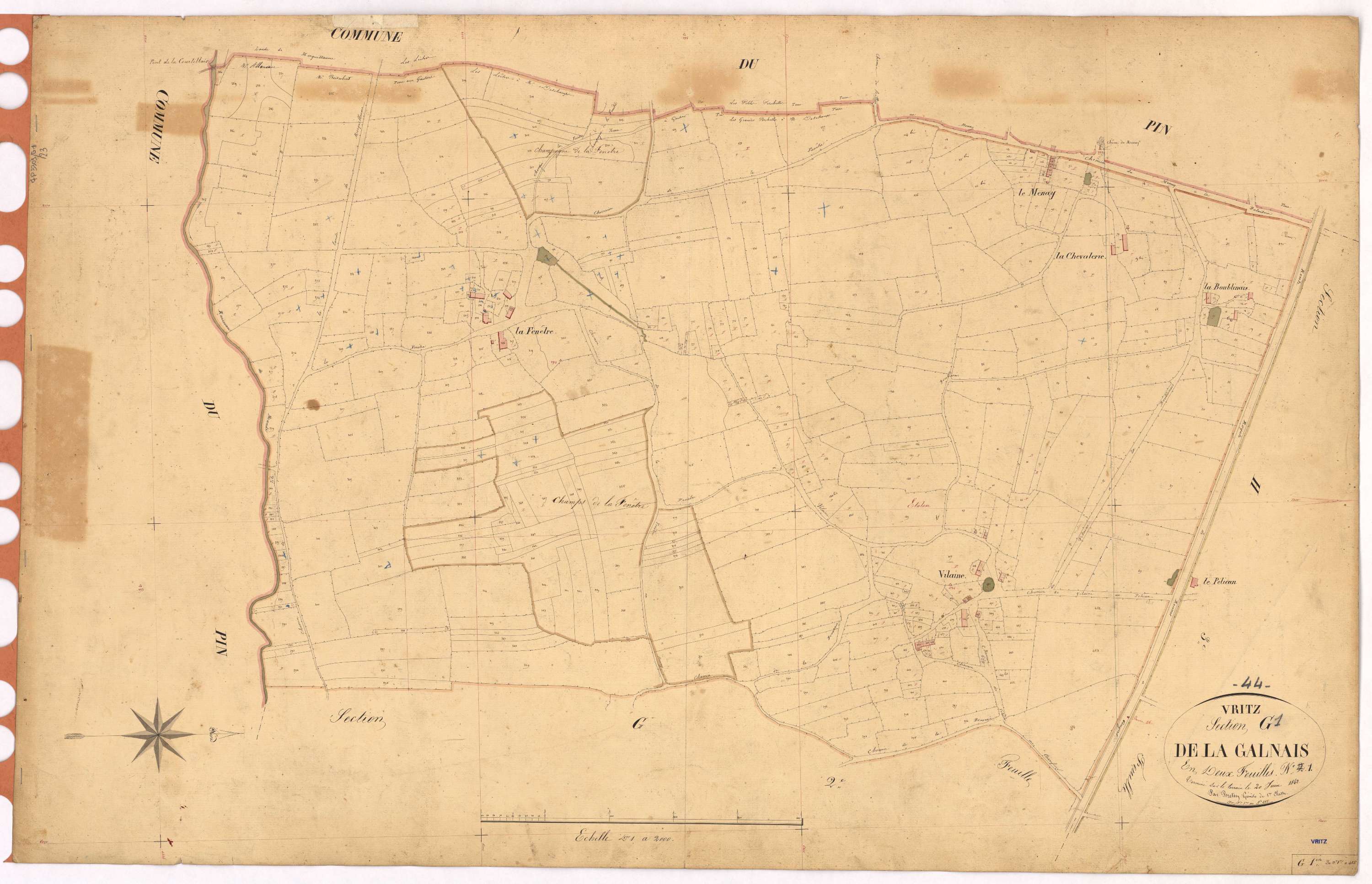 Vritz - Section G1 Galnais (section de La) ; 1-455