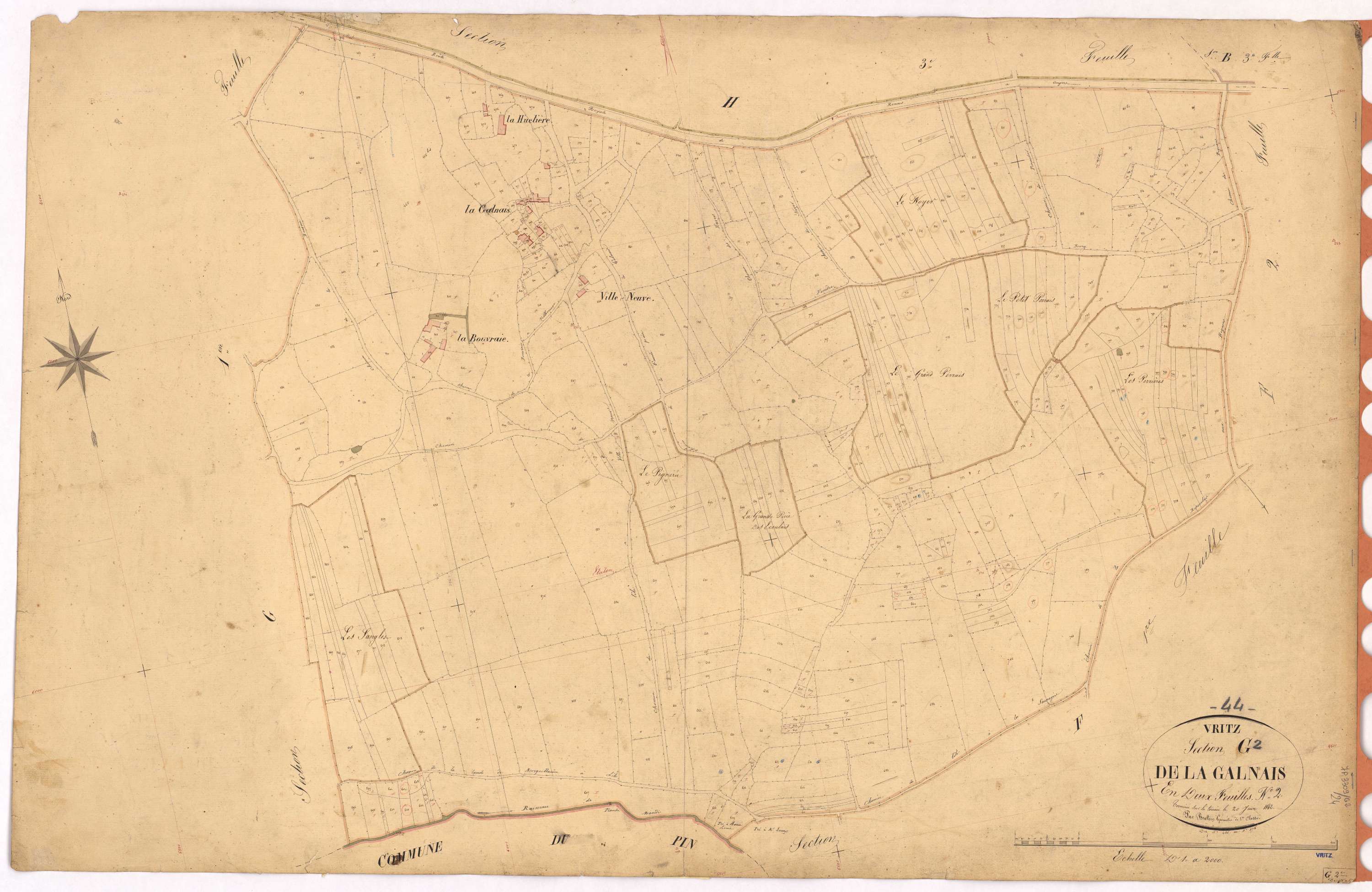 Vritz - Section G2 Galnais (section de La) ; 456-876