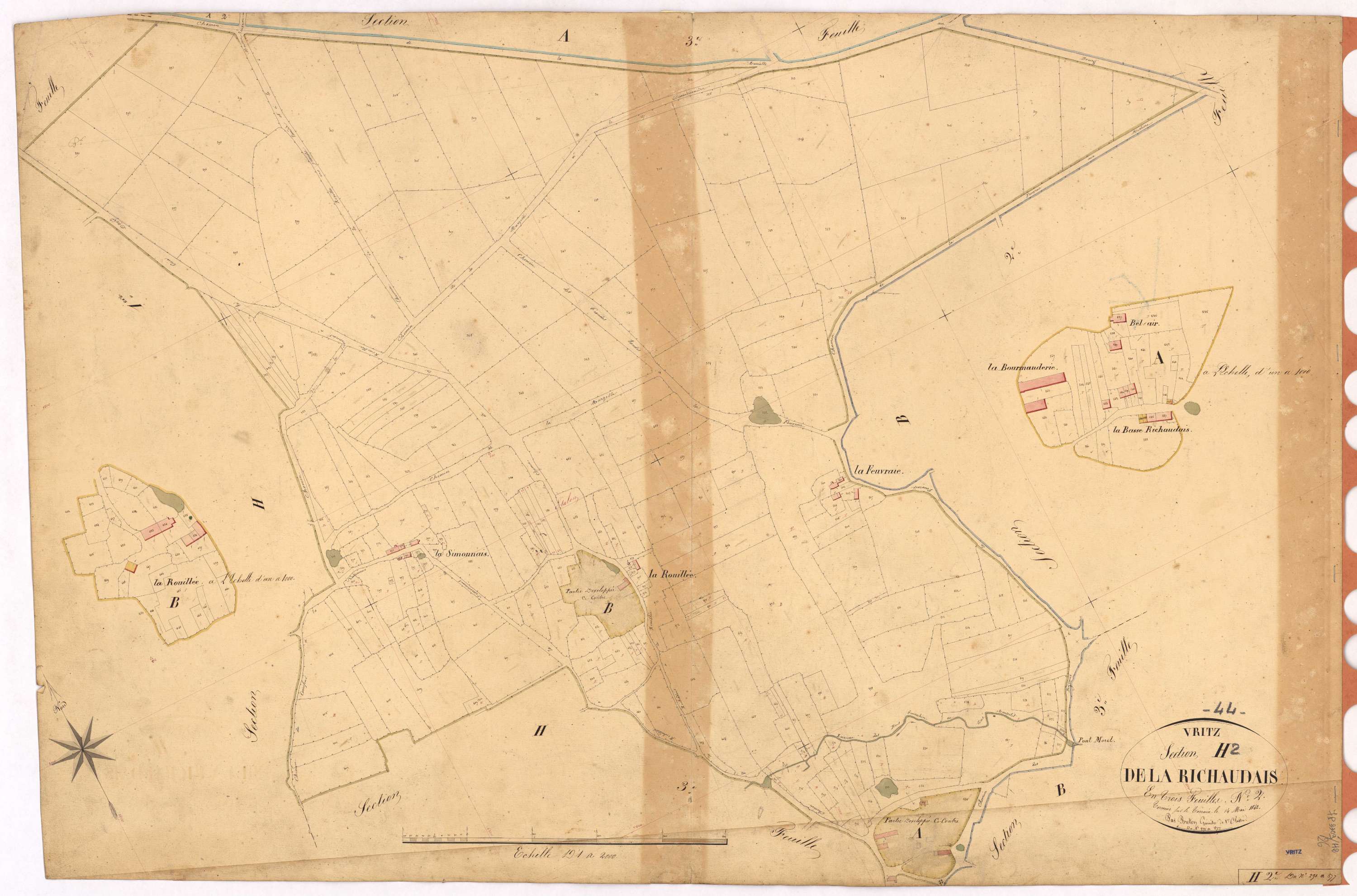 Vritz - Section H2 Richaudais (section de La) ; 291-577