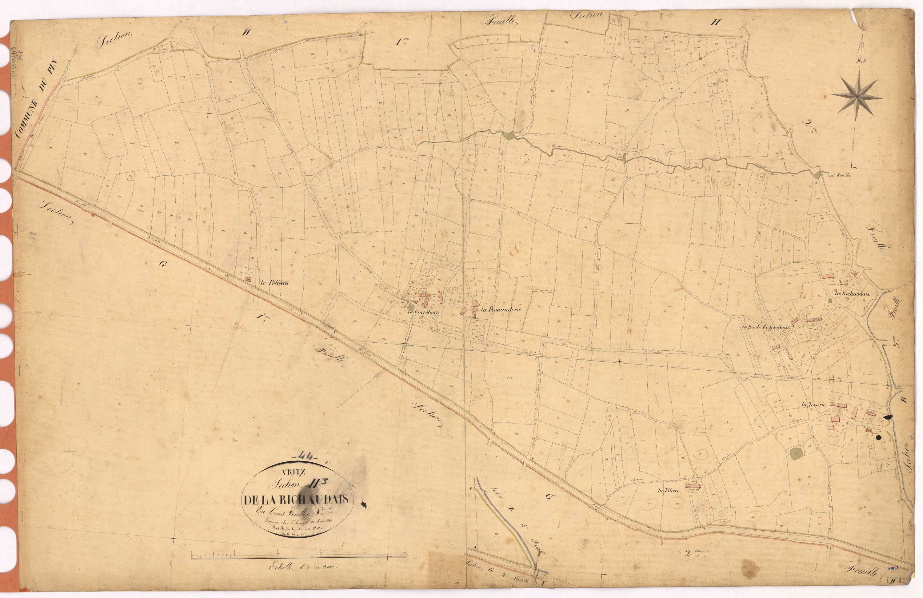 Vritz - Section H3 Richaudais (section de La) ; 578-1013
