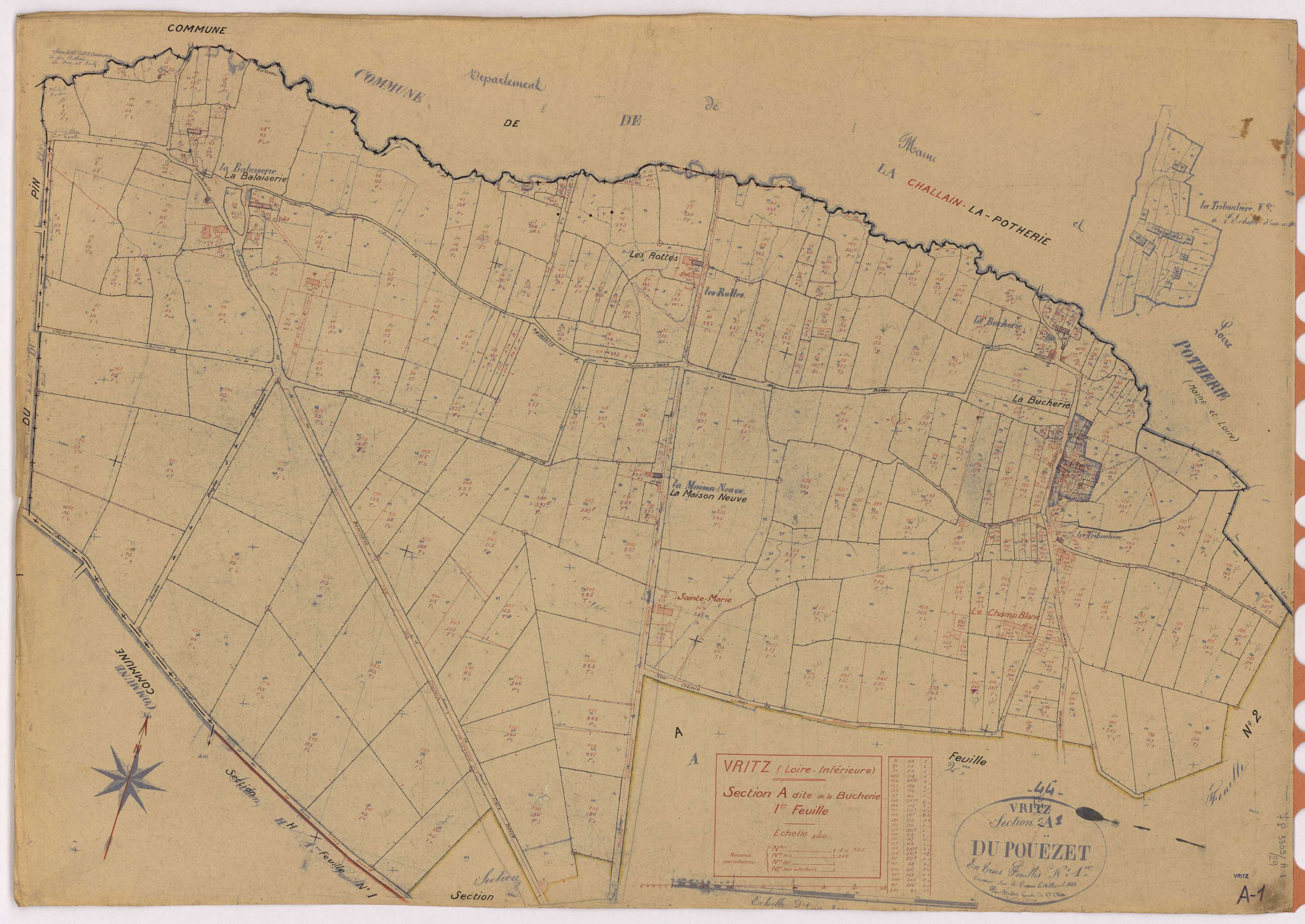 Vritz - Section A1 Bucherie (section de La) ; 1-285