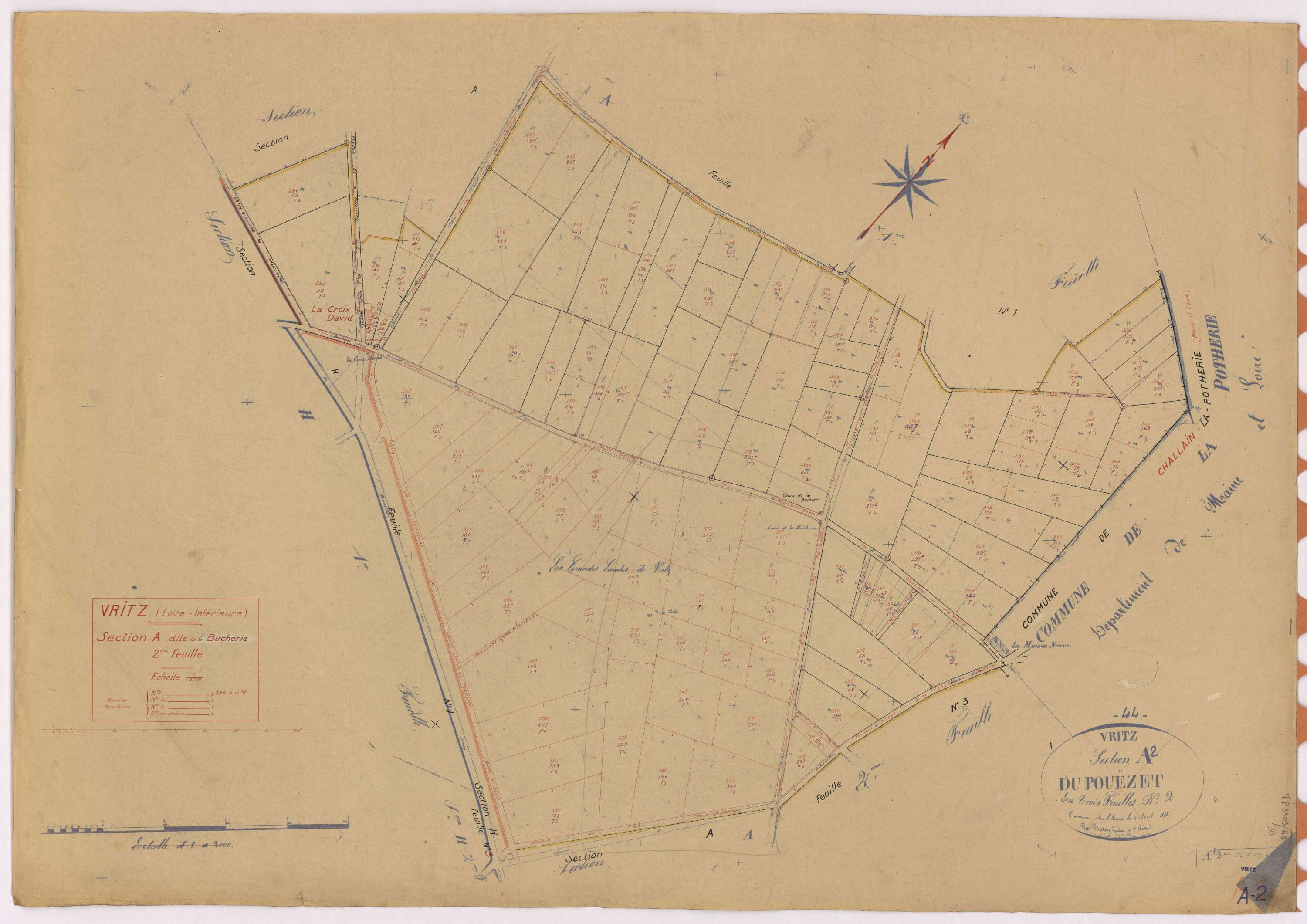 Vritz - Section A2 Bucherie (section de La) ; 286-398