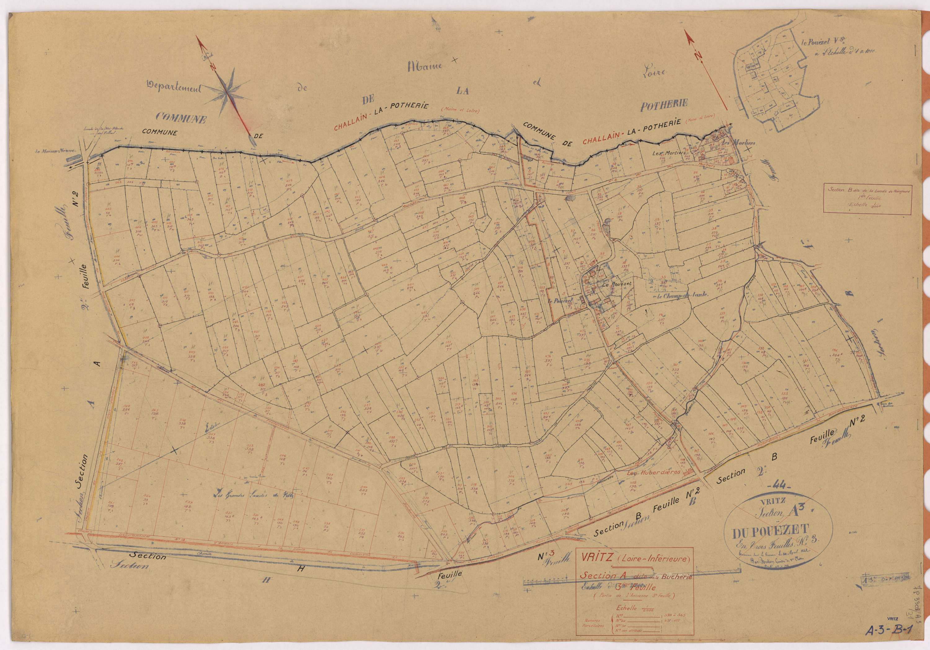 Vritz - Section A3 Bucherie (section de La) ; 399-565