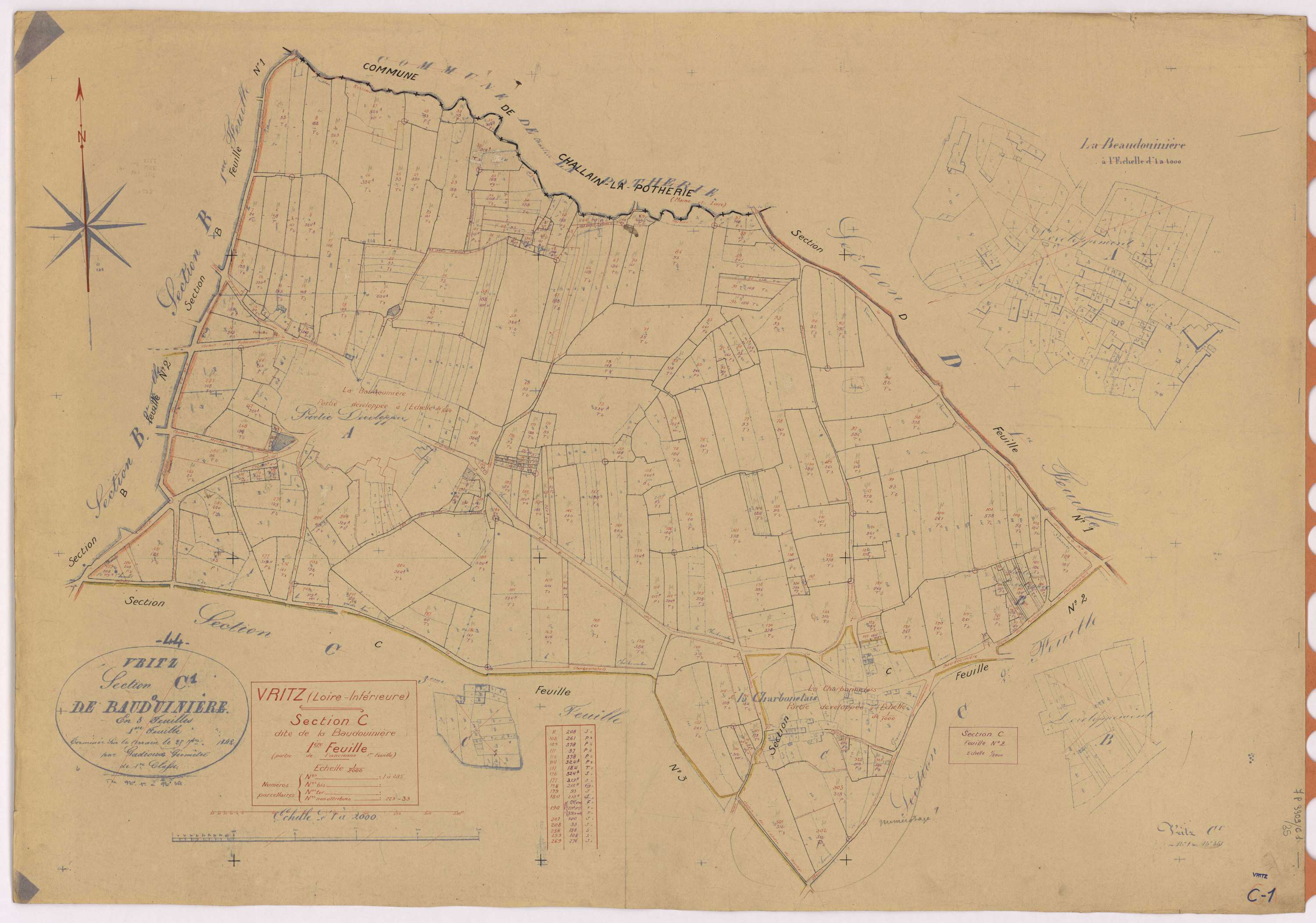 Vritz - Section C1 Baudouinière (section de La) ; 1-285