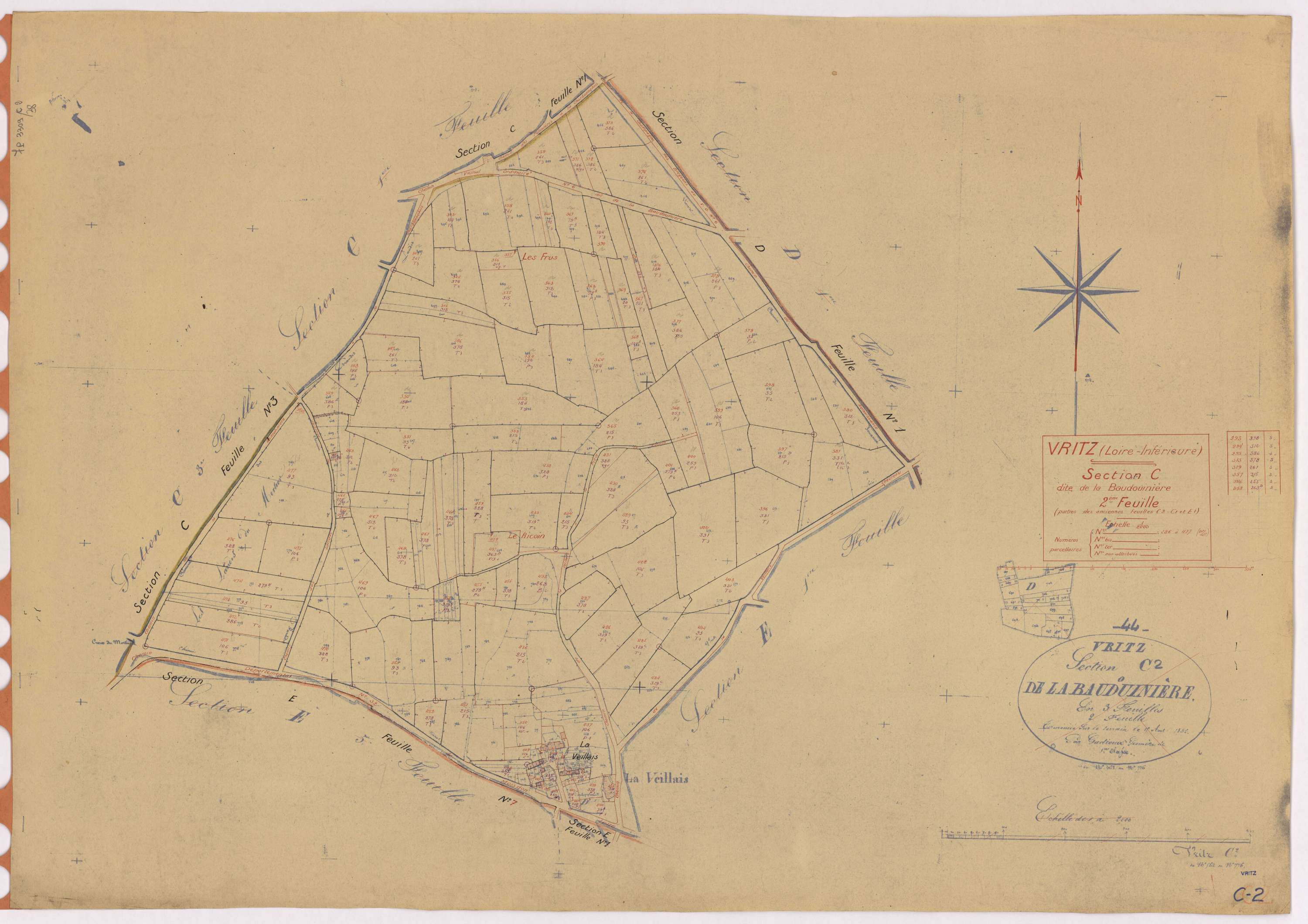 Vritz - Section C2 Baudouinière (section de La) ; 286-477