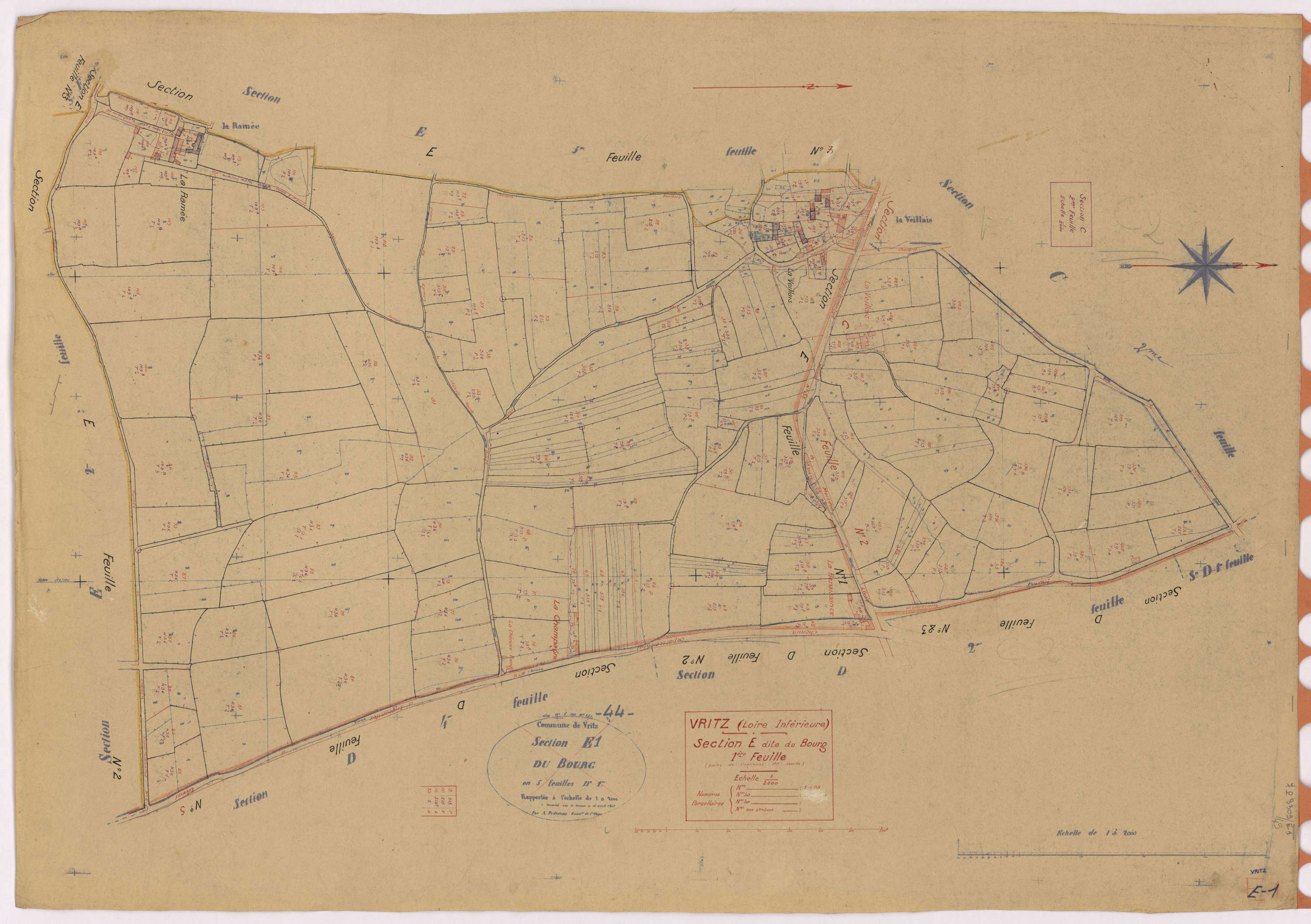 Vritz - Section E1 Bourg (section du) ; 1-118