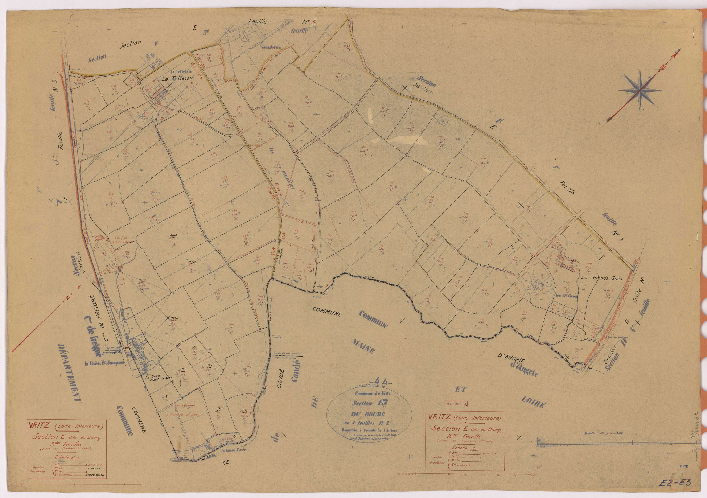 Vritz - Section E2 E3 Bourg (section du) ; 119-173 ; 174-264